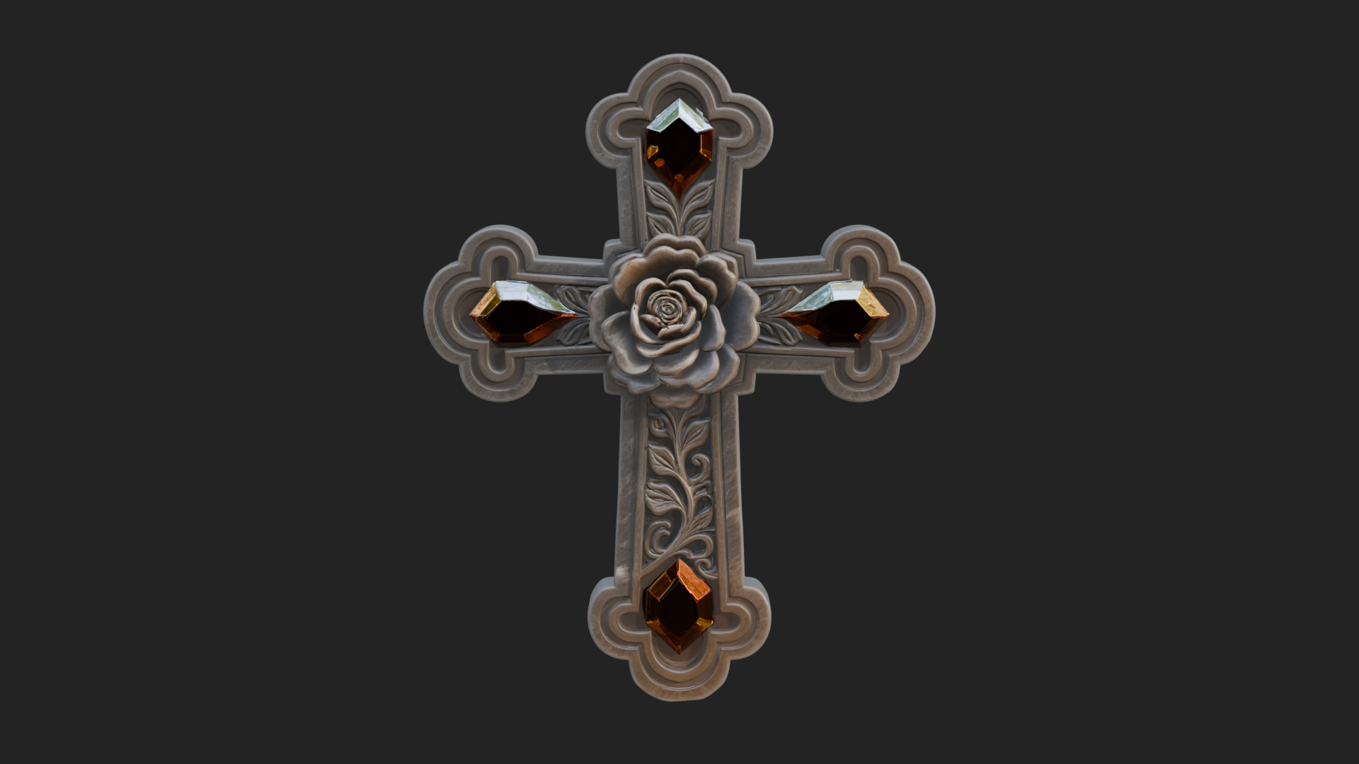 Carved Relief Wall Cross Design 539 3D Print Model 3D Model