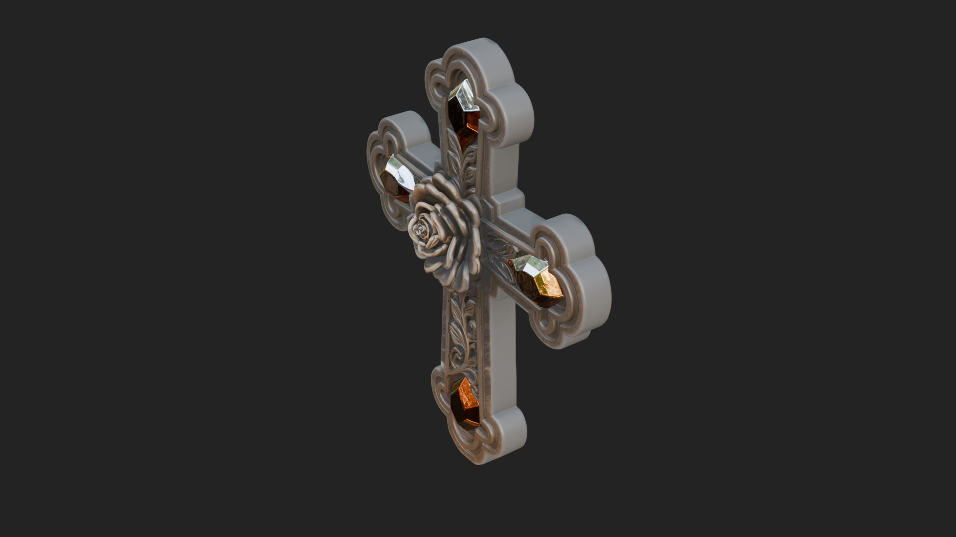 Carved Relief Wall Cross Design 539 3D Print Model 3D Model