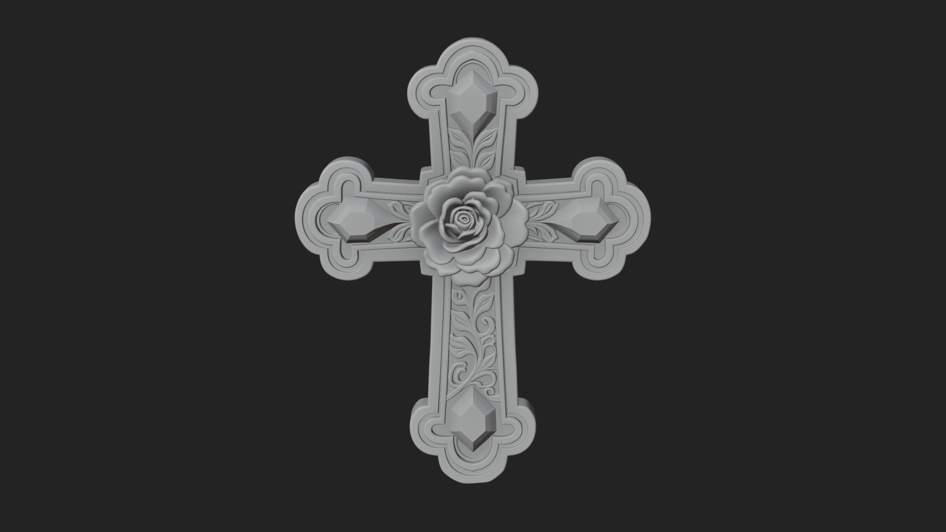 Carved Relief Wall Cross Design 539 3D Print Model 3D Model