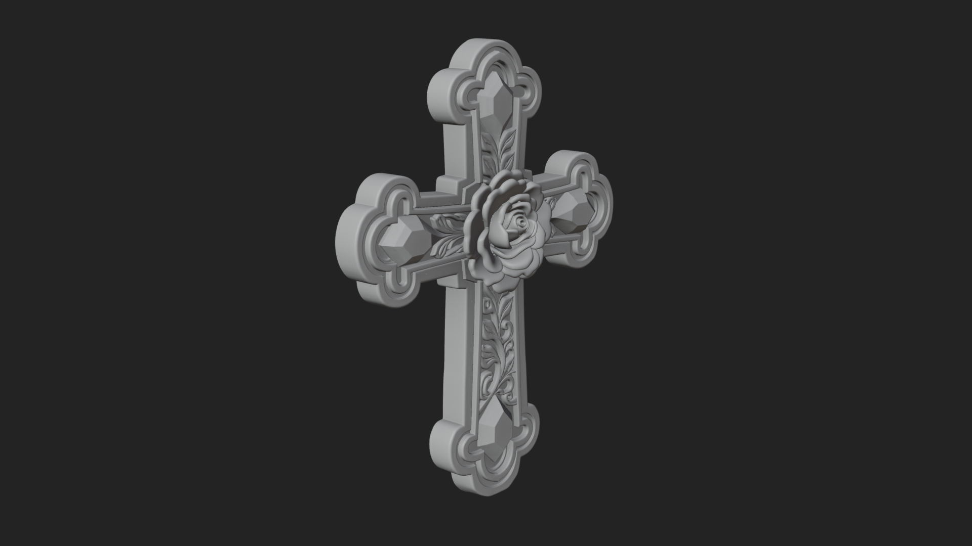 Carved Relief Wall Cross Design 539 3D Print Model 3D Model