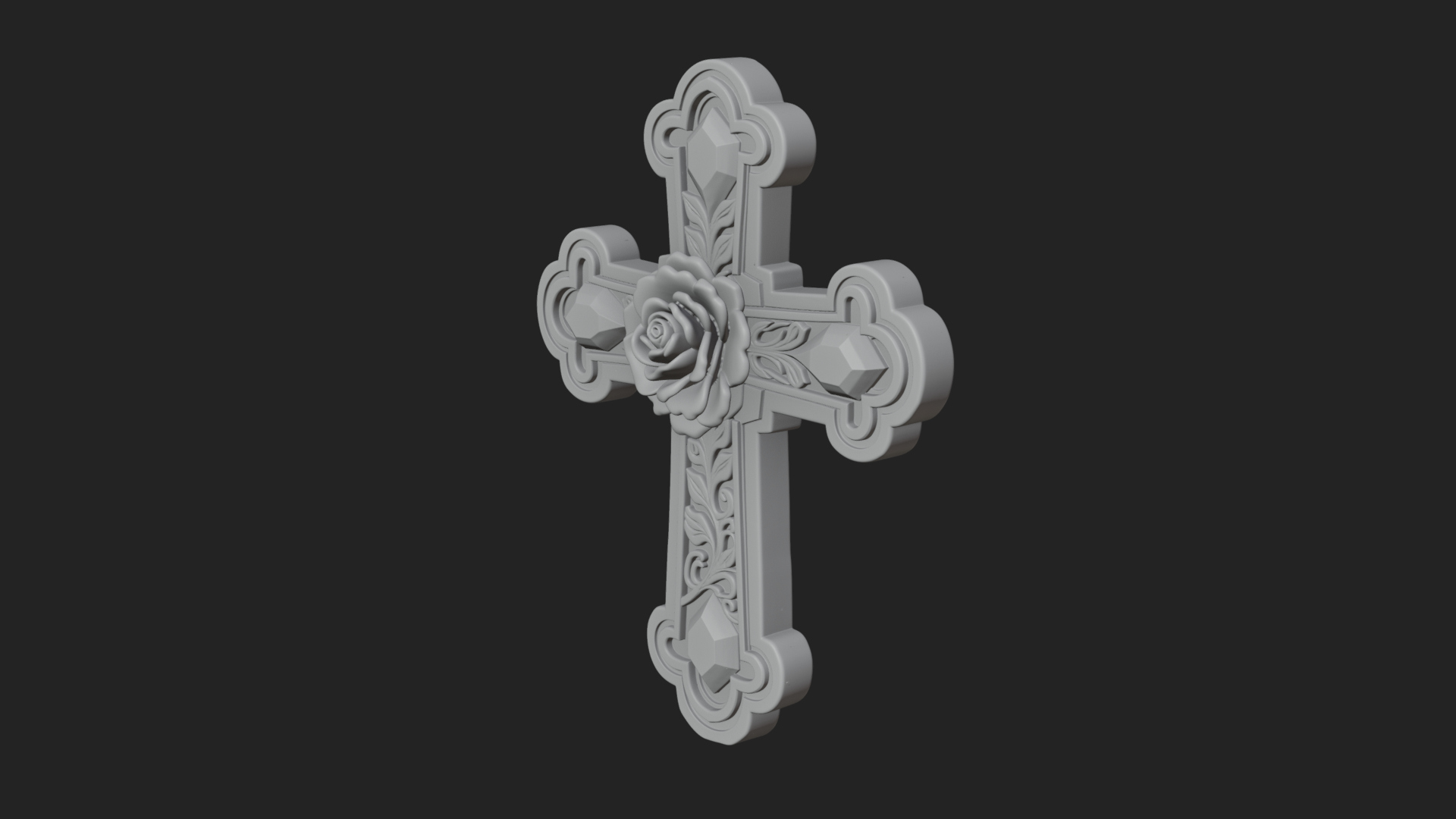 Carved Relief Wall Cross Design 539 3D Print Model 3D Model