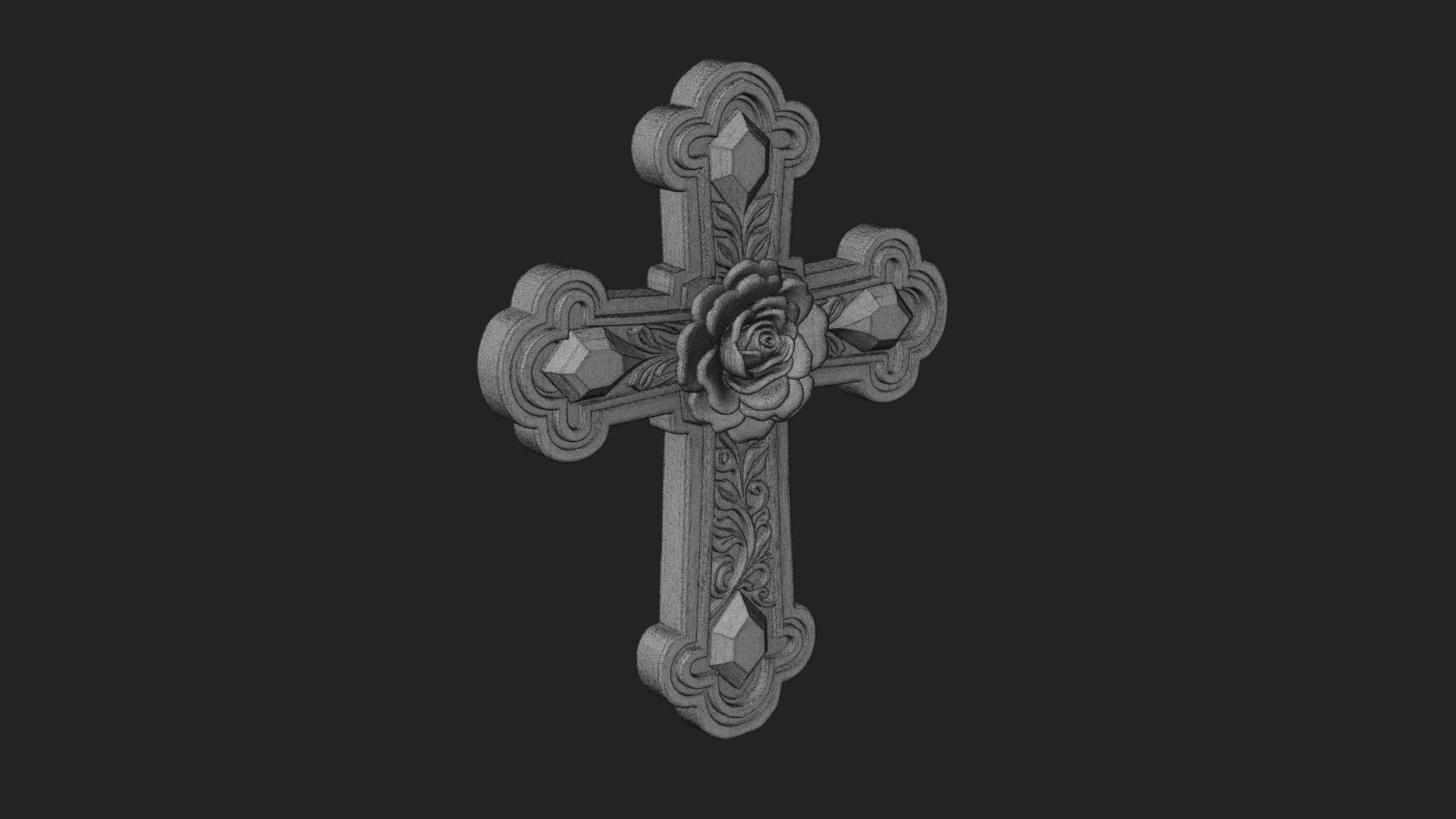 Carved Relief Wall Cross Design 539 3D Print Model 3D Model