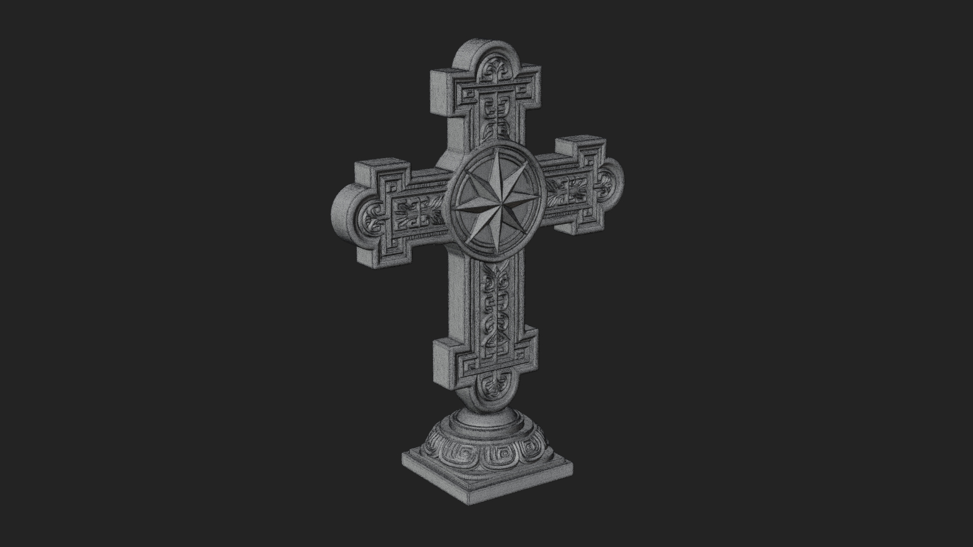 Carved Relief Wall Cross Design 54 3D Print Model 3D Model