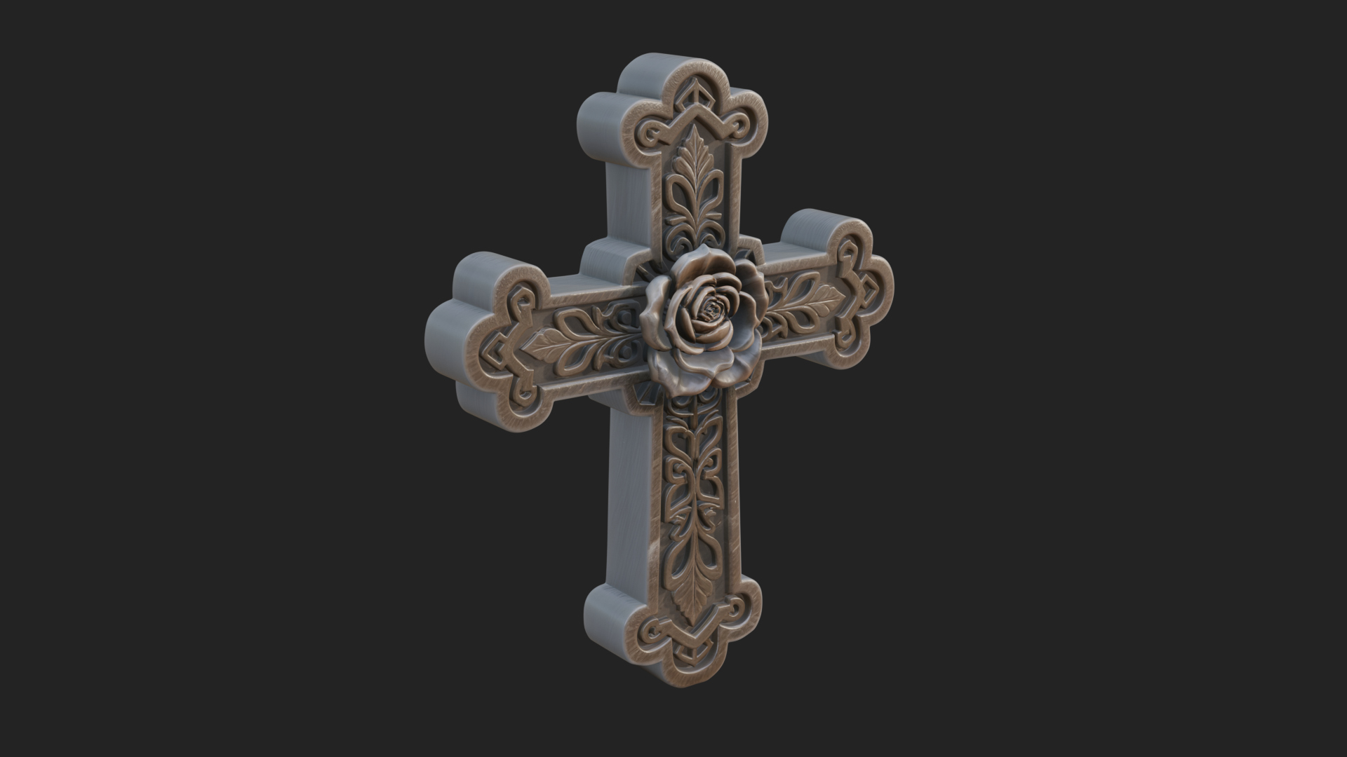 Carved Relief Wall Cross Design 540 3D Print Model 3D Model