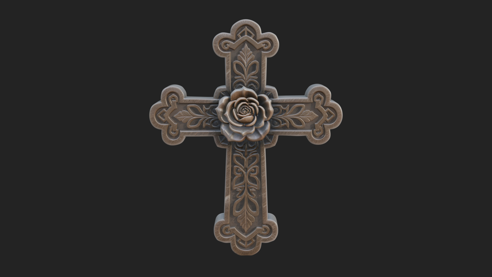 Carved Relief Wall Cross Design 540 3D Print Model 3D Model