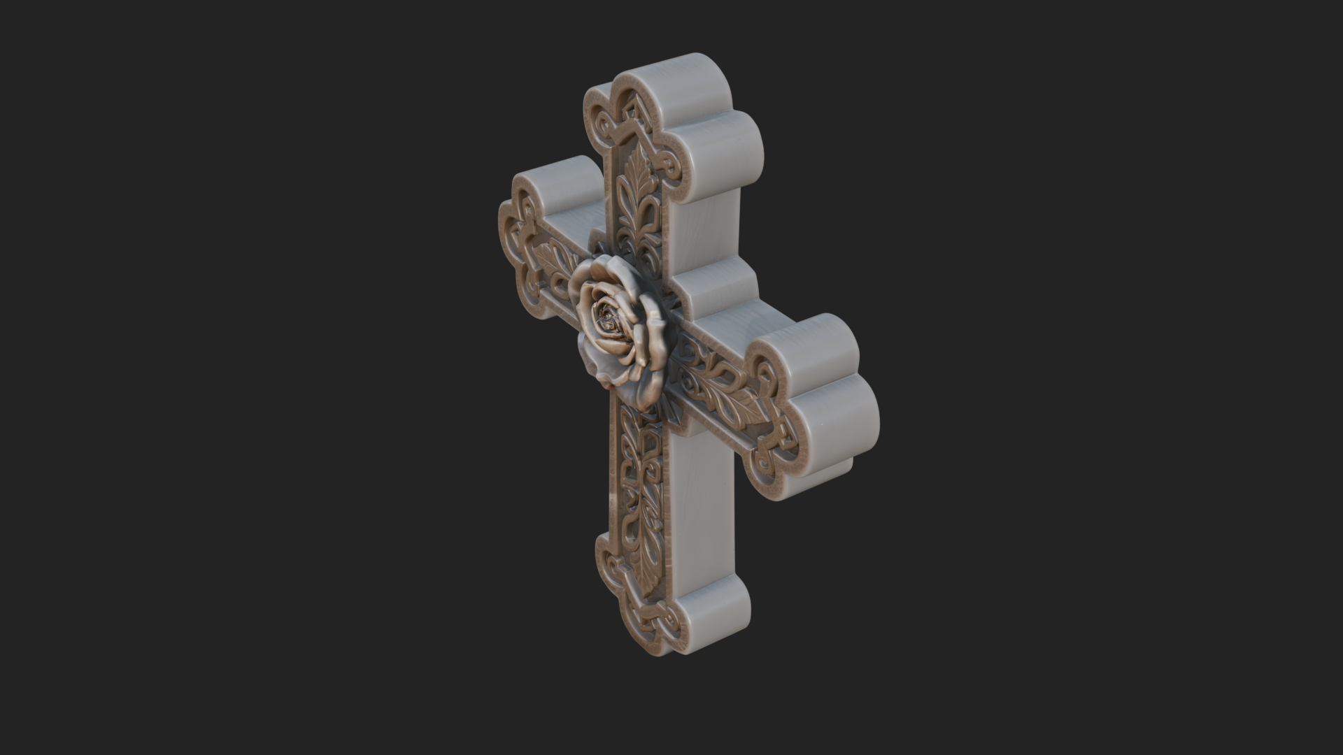 Carved Relief Wall Cross Design 540 3D Print Model 3D Model