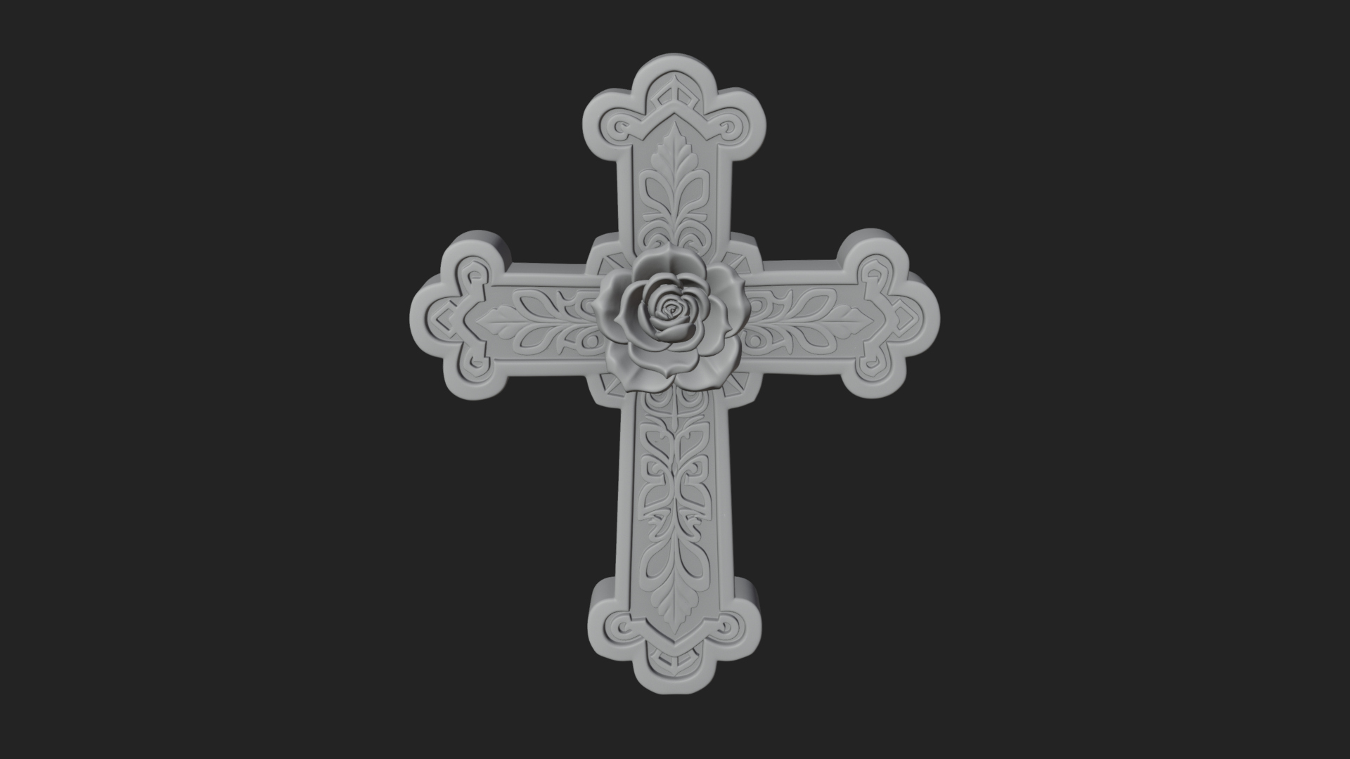 Carved Relief Wall Cross Design 540 3D Print Model 3D Model