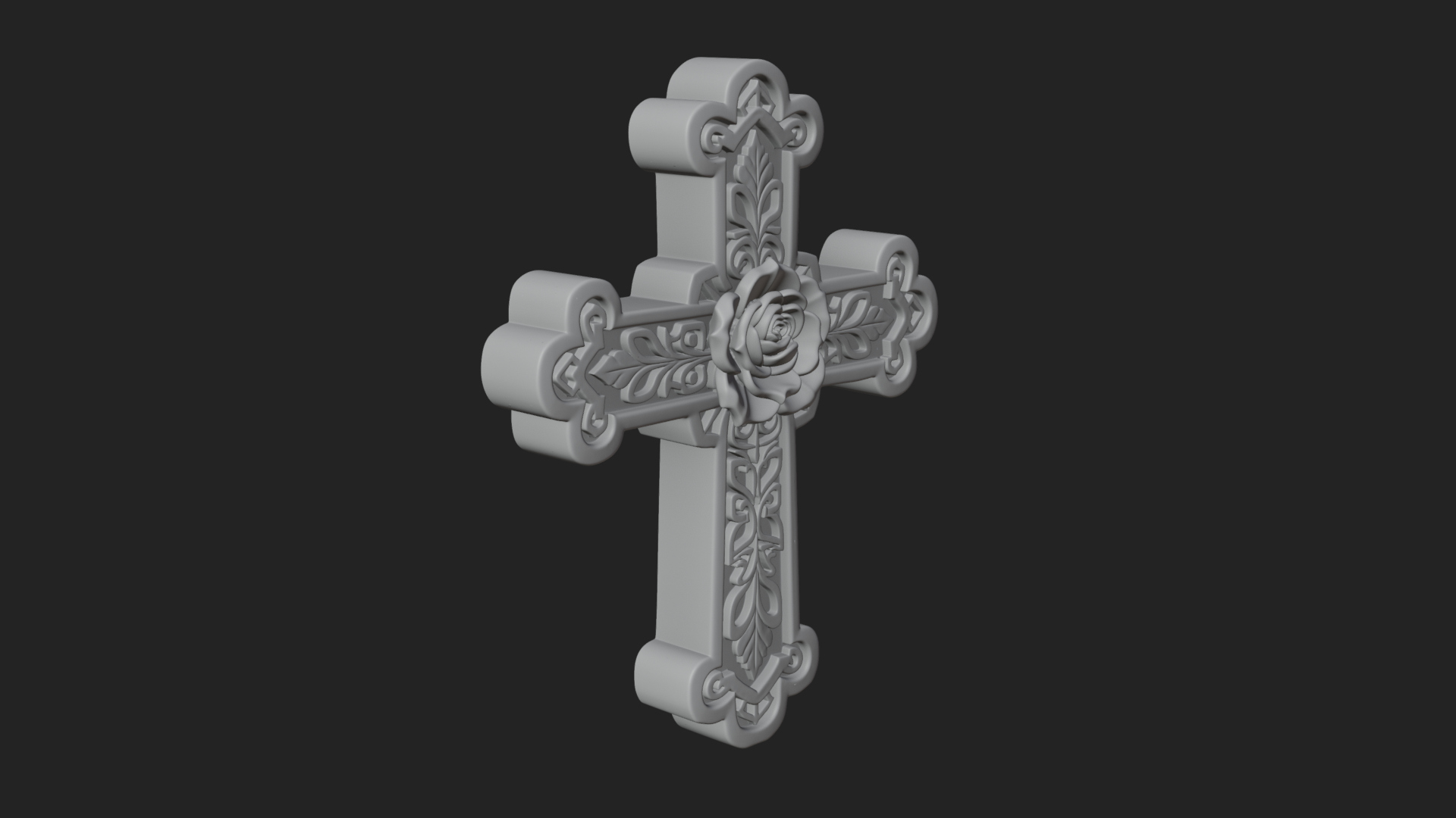 Carved Relief Wall Cross Design 540 3D Print Model 3D Model