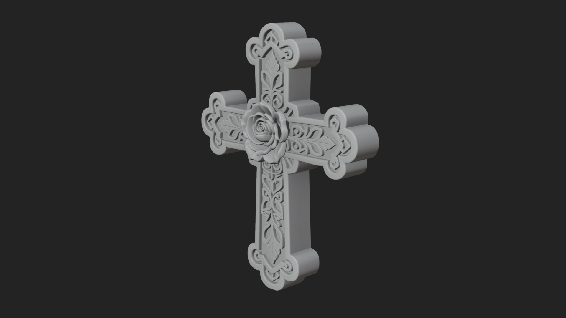 Carved Relief Wall Cross Design 540 3D Print Model 3D Model