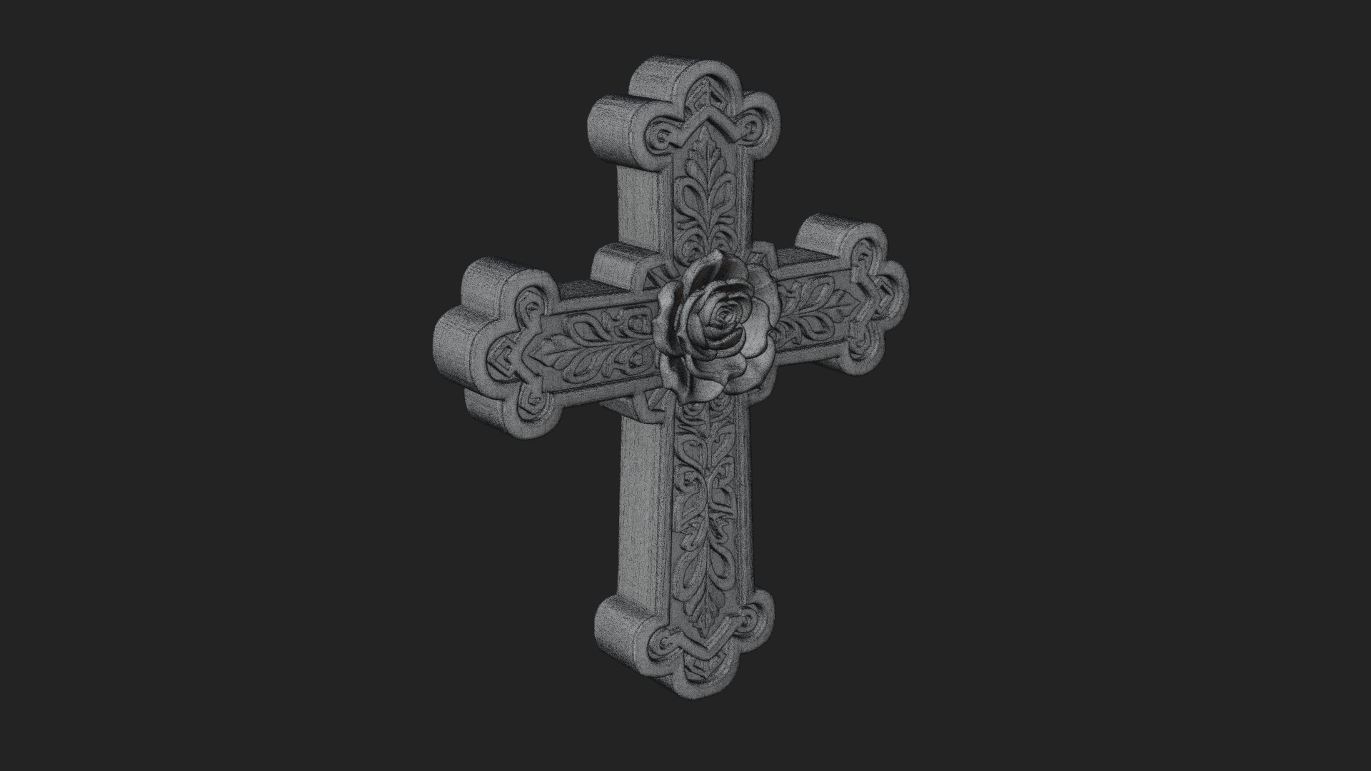 Carved Relief Wall Cross Design 540 3D Print Model 3D Model
