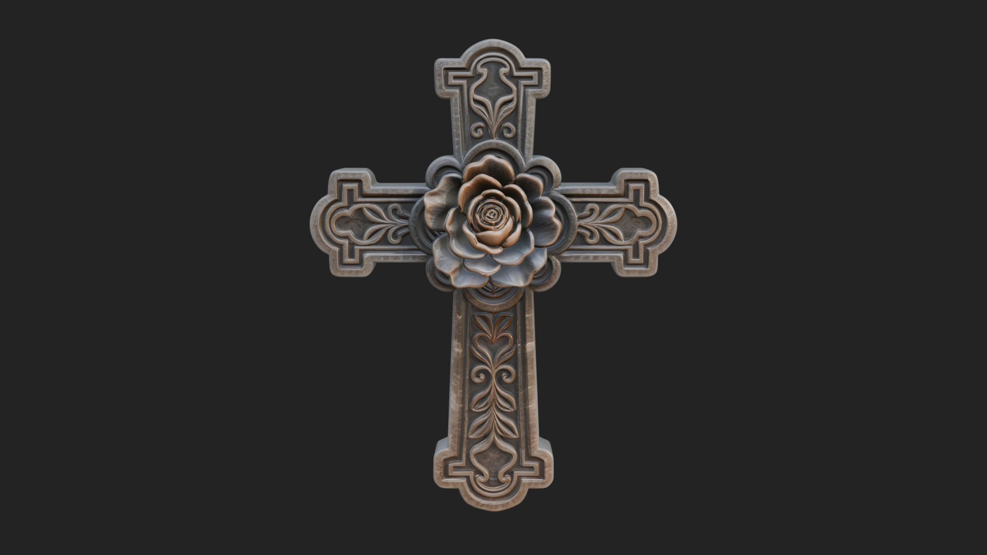 Carved Relief Wall Cross Design 541 3D Print Model 3D Model