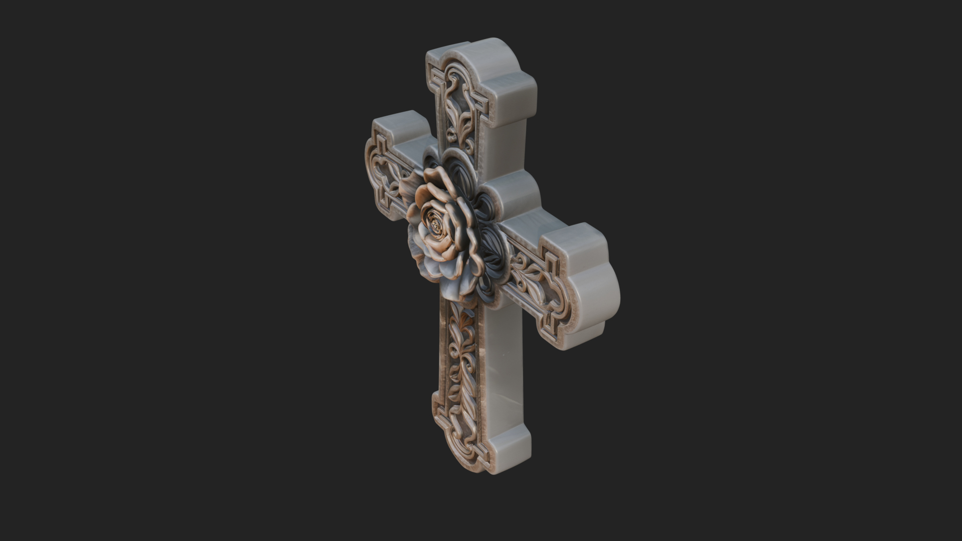 Carved Relief Wall Cross Design 541 3D Print Model 3D Model