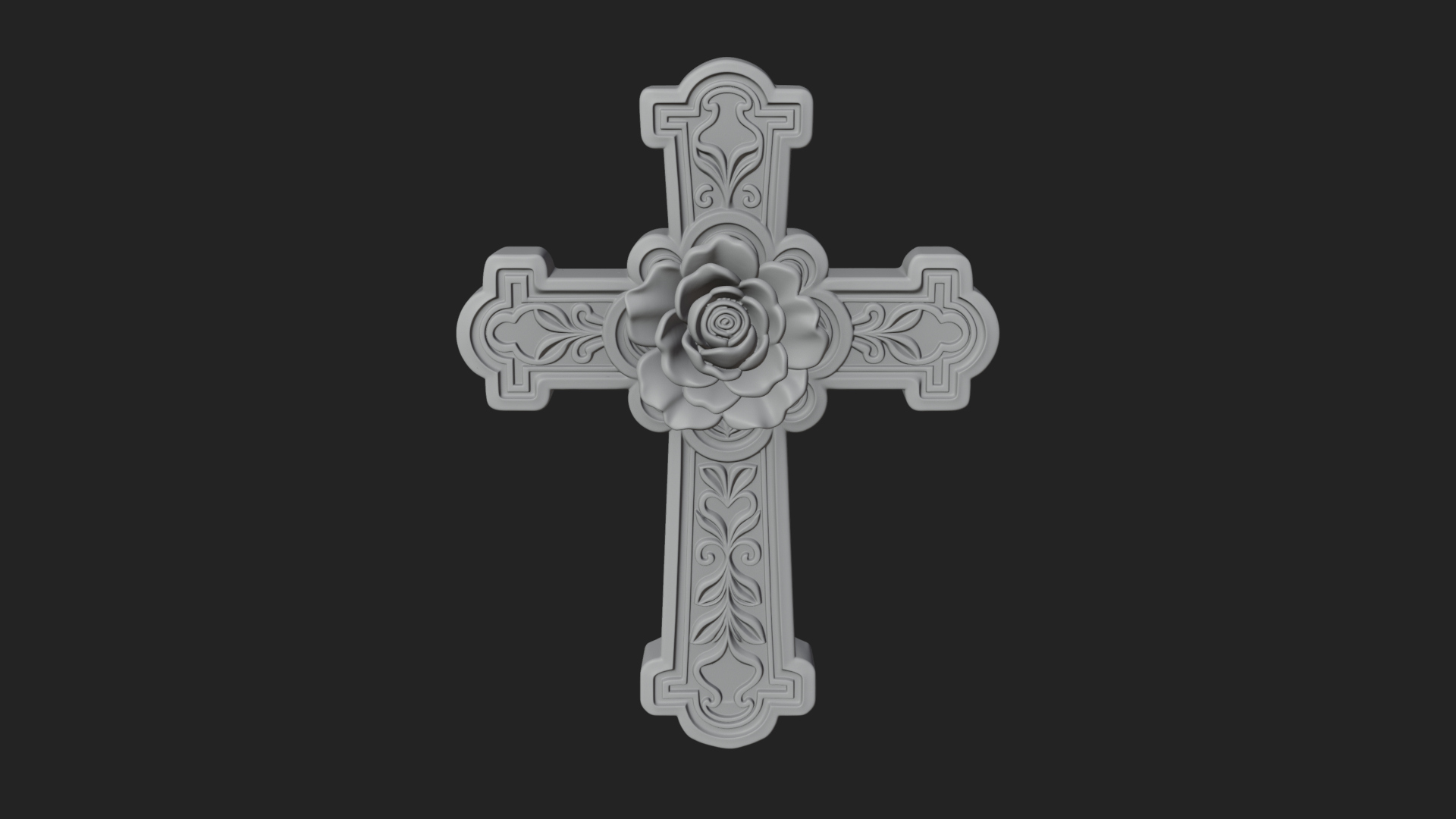 Carved Relief Wall Cross Design 541 3D Print Model 3D Model