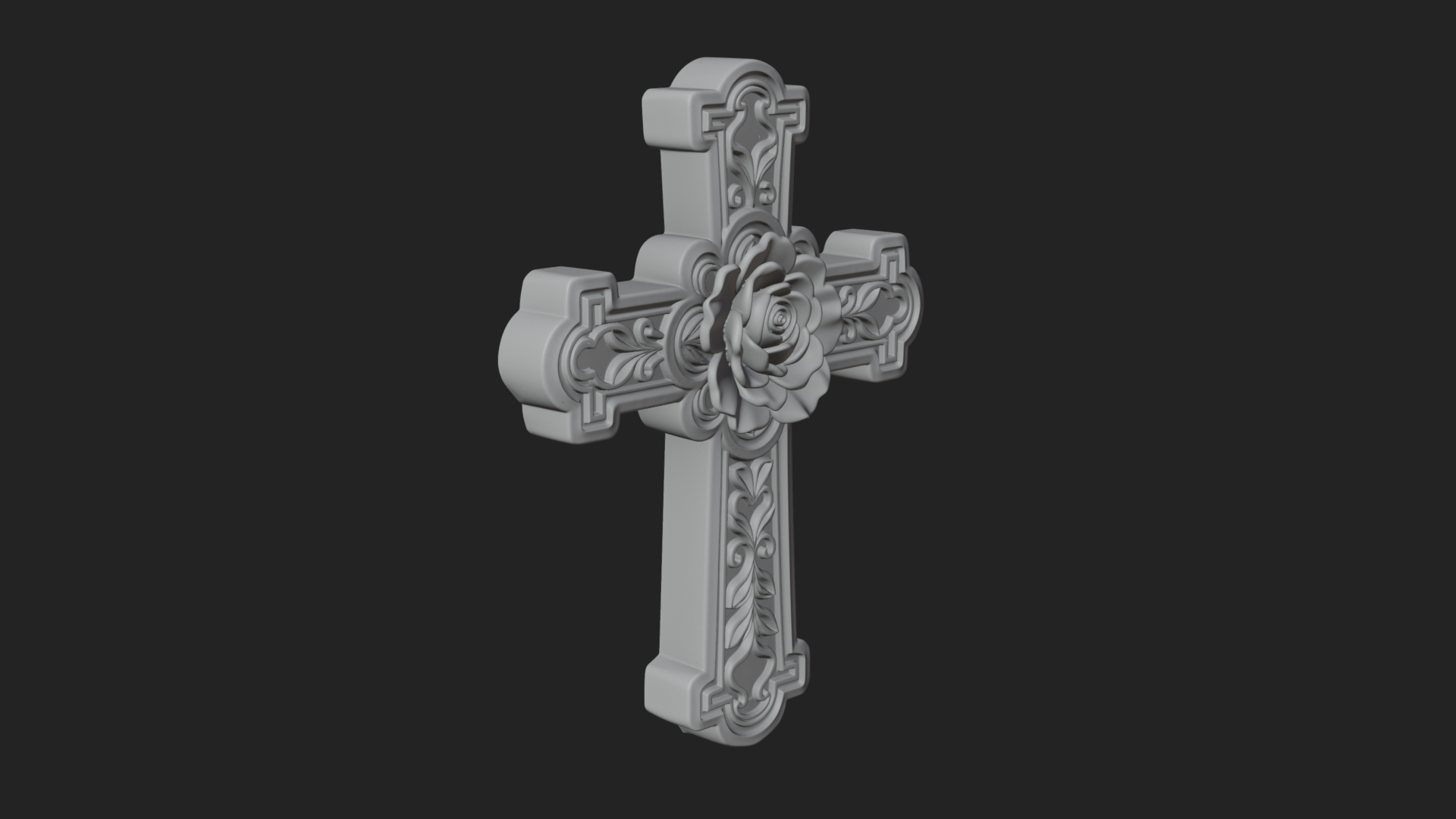 Carved Relief Wall Cross Design 541 3D Print Model 3D Model