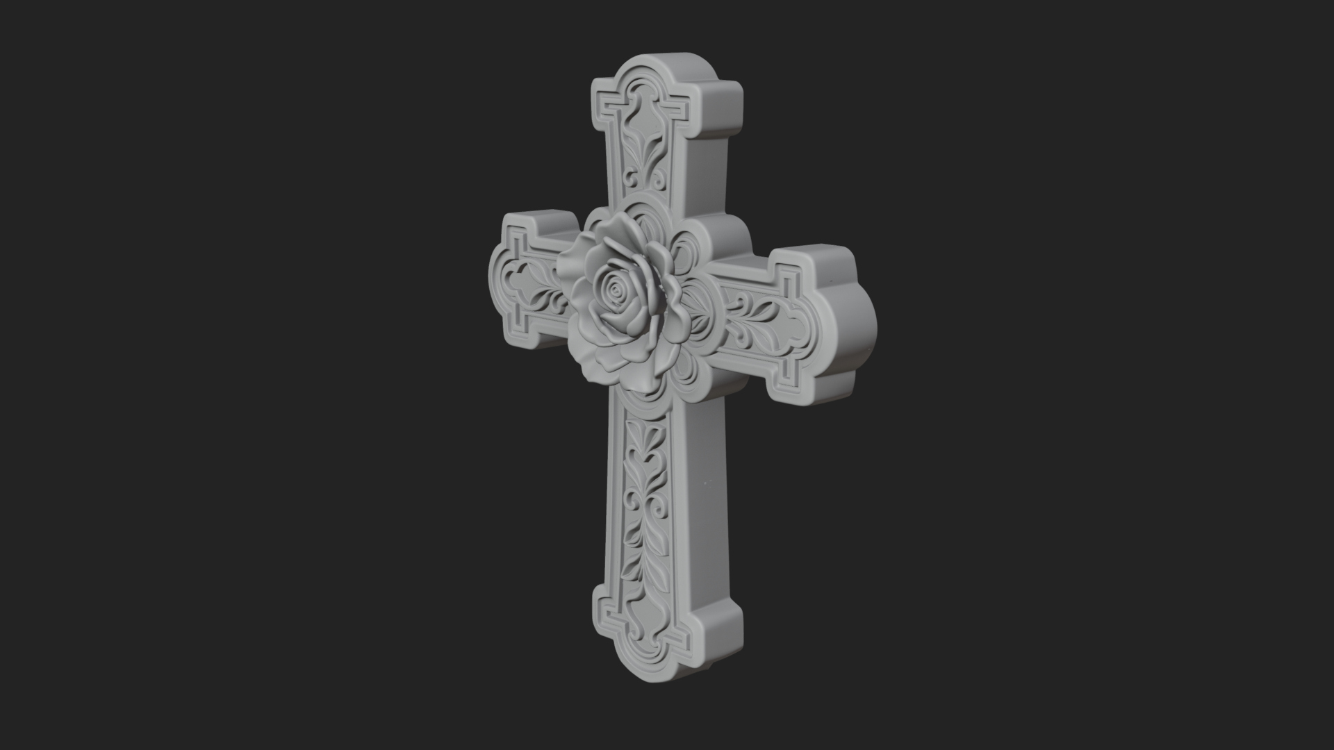 Carved Relief Wall Cross Design 541 3D Print Model 3D Model