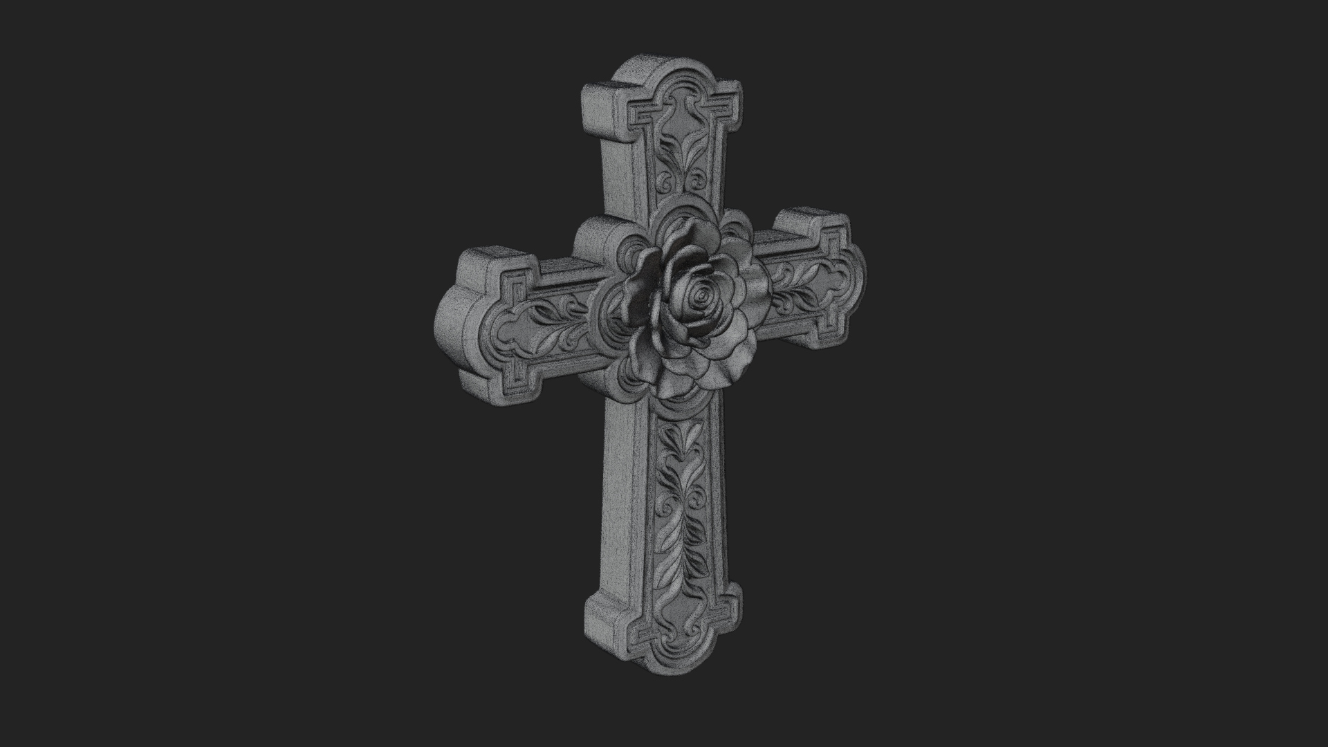 Carved Relief Wall Cross Design 541 3D Print Model 3D Model