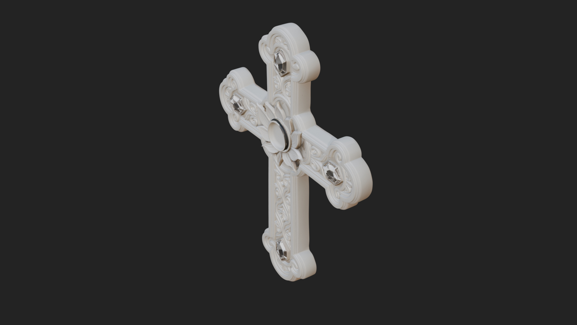 Carved Relief Wall Cross Design 542 3D Print Model 3D Model