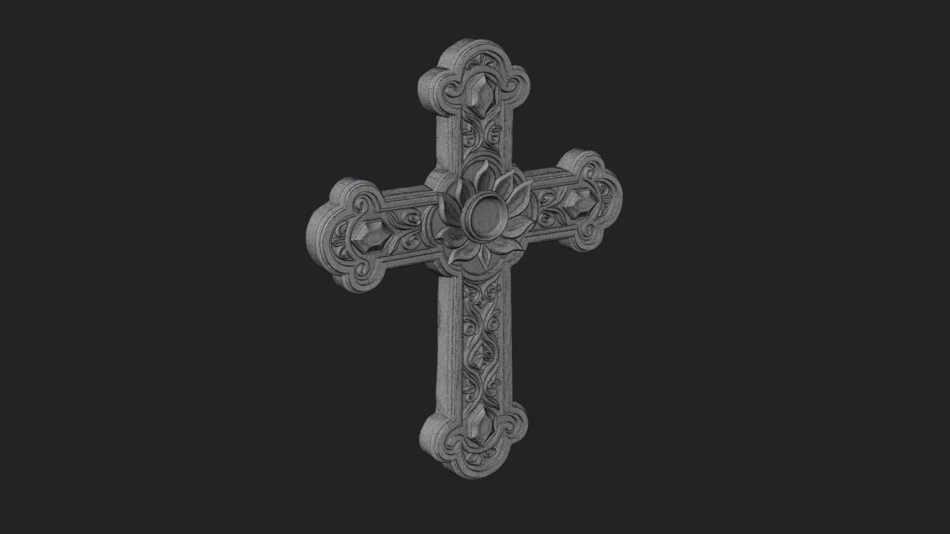 Carved Relief Wall Cross Design 542 3D Print Model 3D Model