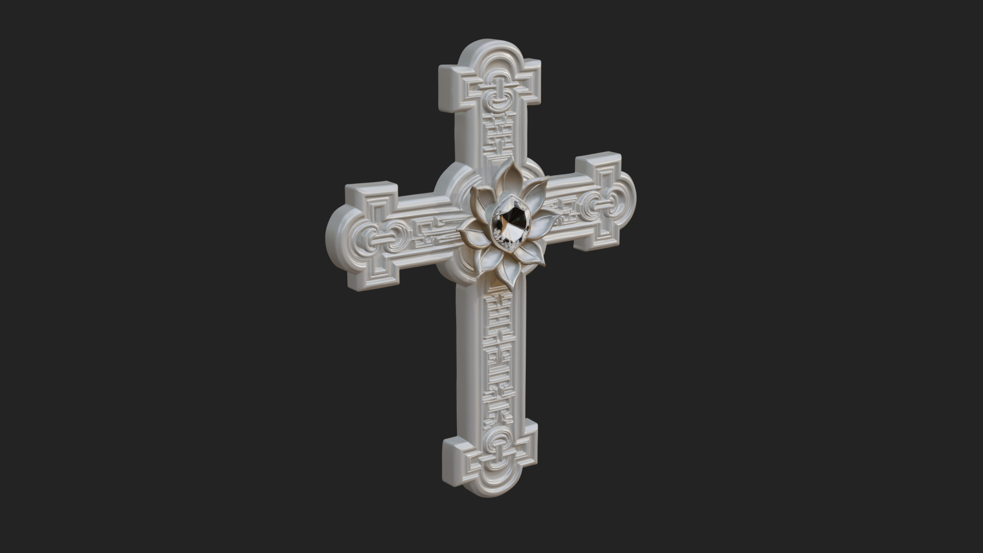 Carved Relief Wall Cross Design 543 3D Print Model 3D Model