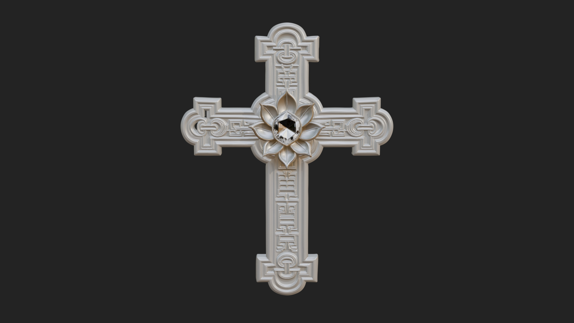 Carved Relief Wall Cross Design 543 3D Print Model 3D Model