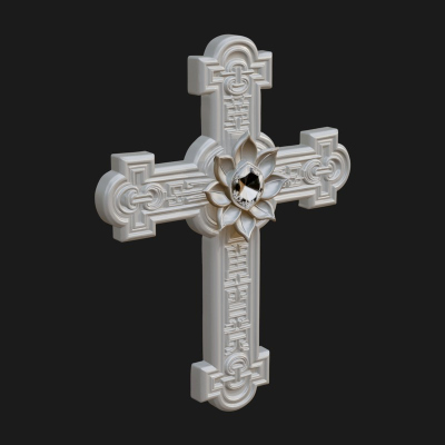 Carved Relief Wall Cross Design 543 3D Print Model