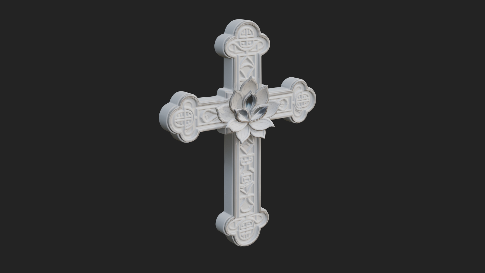 Carved Relief Wall Cross Design 544 3D Print Model 3D Model