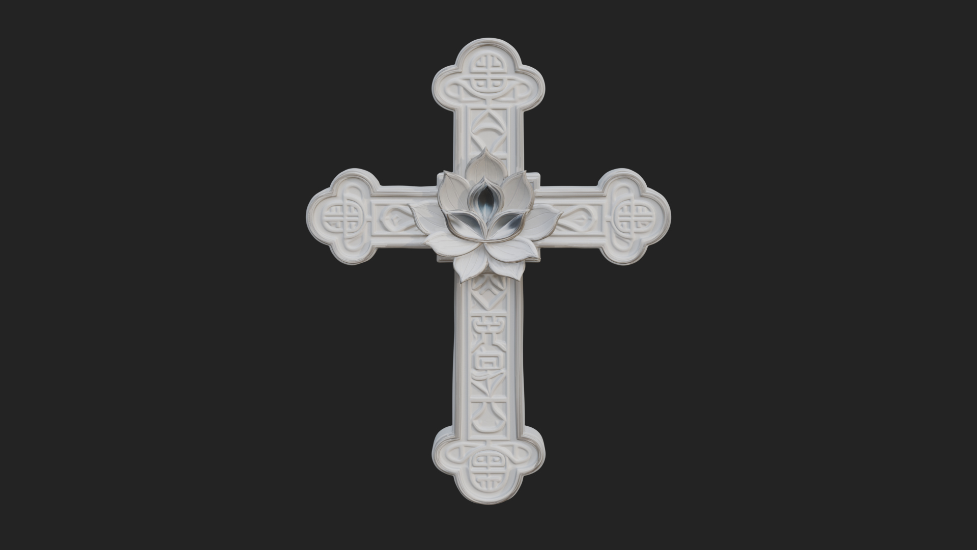 Carved Relief Wall Cross Design 544 3D Print Model 3D Model