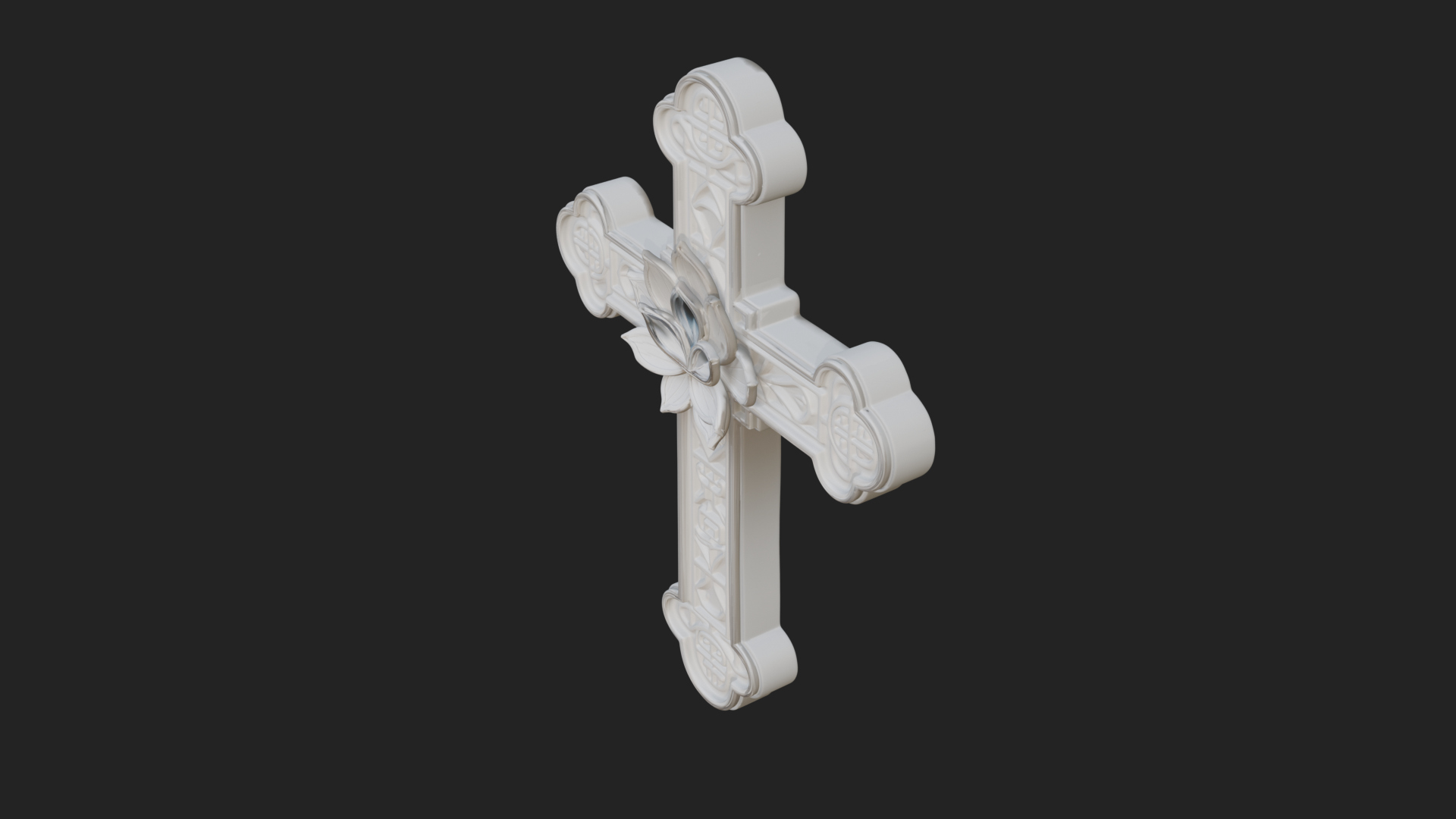 Carved Relief Wall Cross Design 544 3D Print Model 3D Model