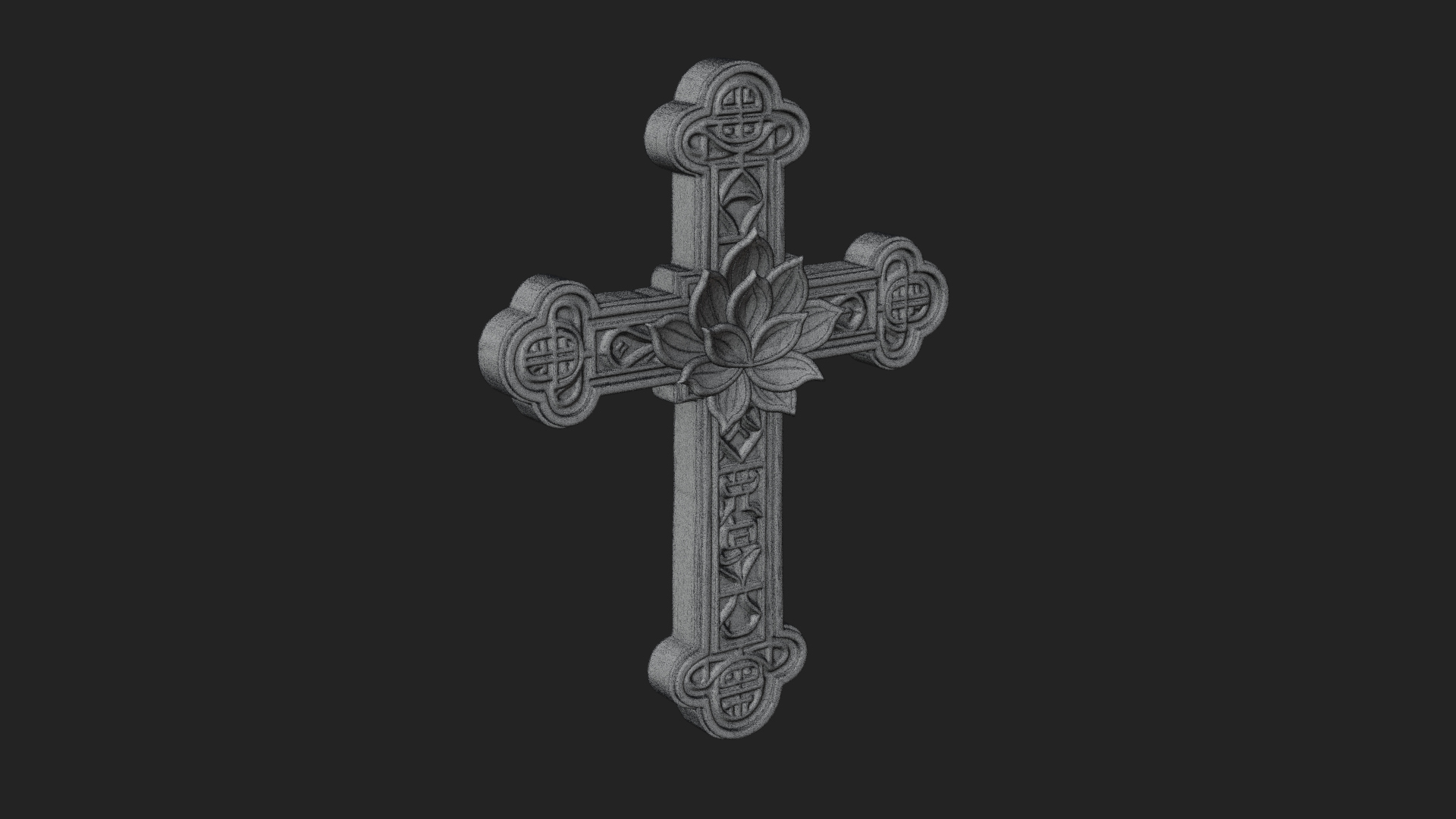 Carved Relief Wall Cross Design 544 3D Print Model 3D Model