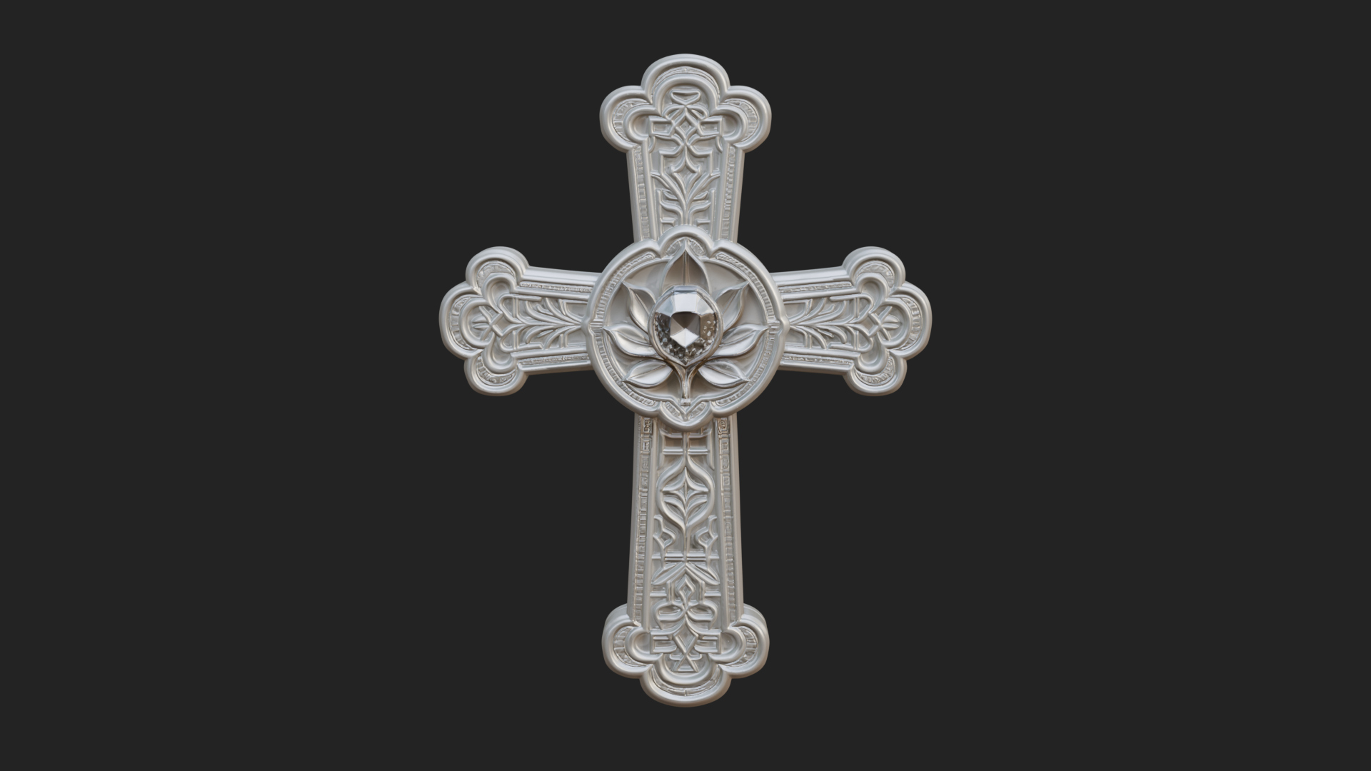 Carved Relief Wall Cross Design 545 3D Print Model 3D Model