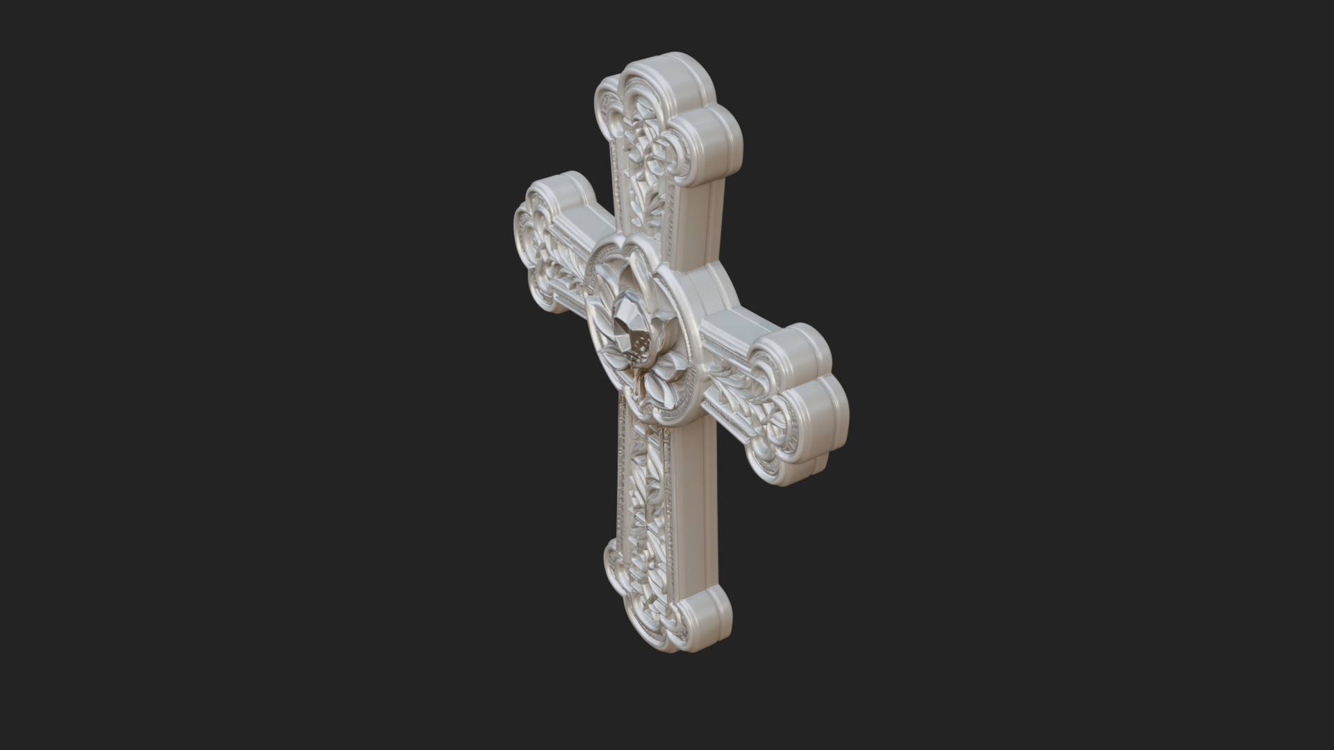 Carved Relief Wall Cross Design 545 3D Print Model 3D Model
