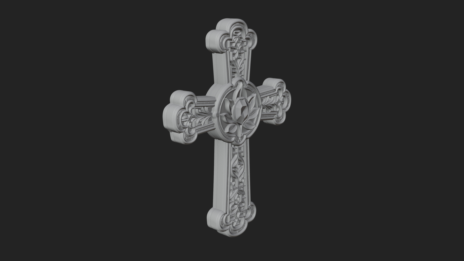 Carved Relief Wall Cross Design 545 3D Print Model 3D Model