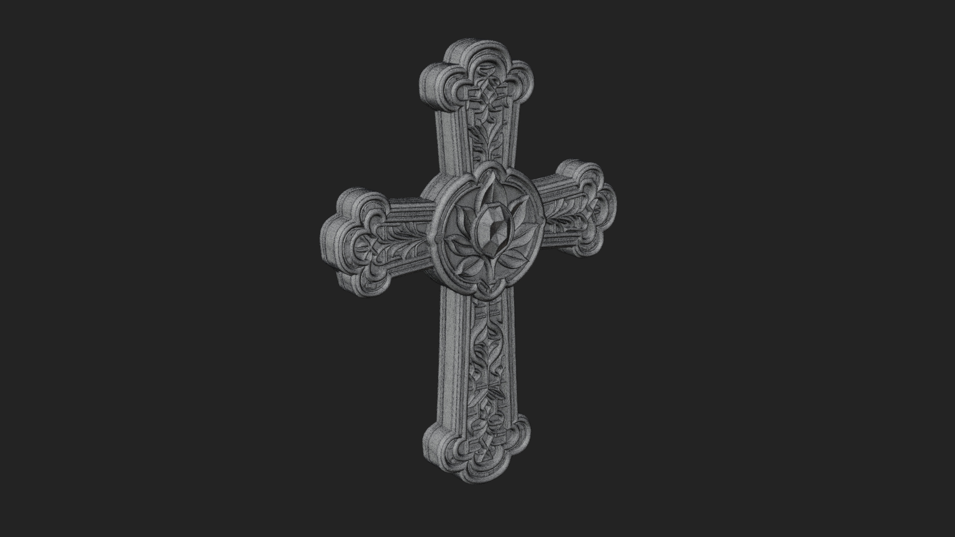 Carved Relief Wall Cross Design 545 3D Print Model 3D Model