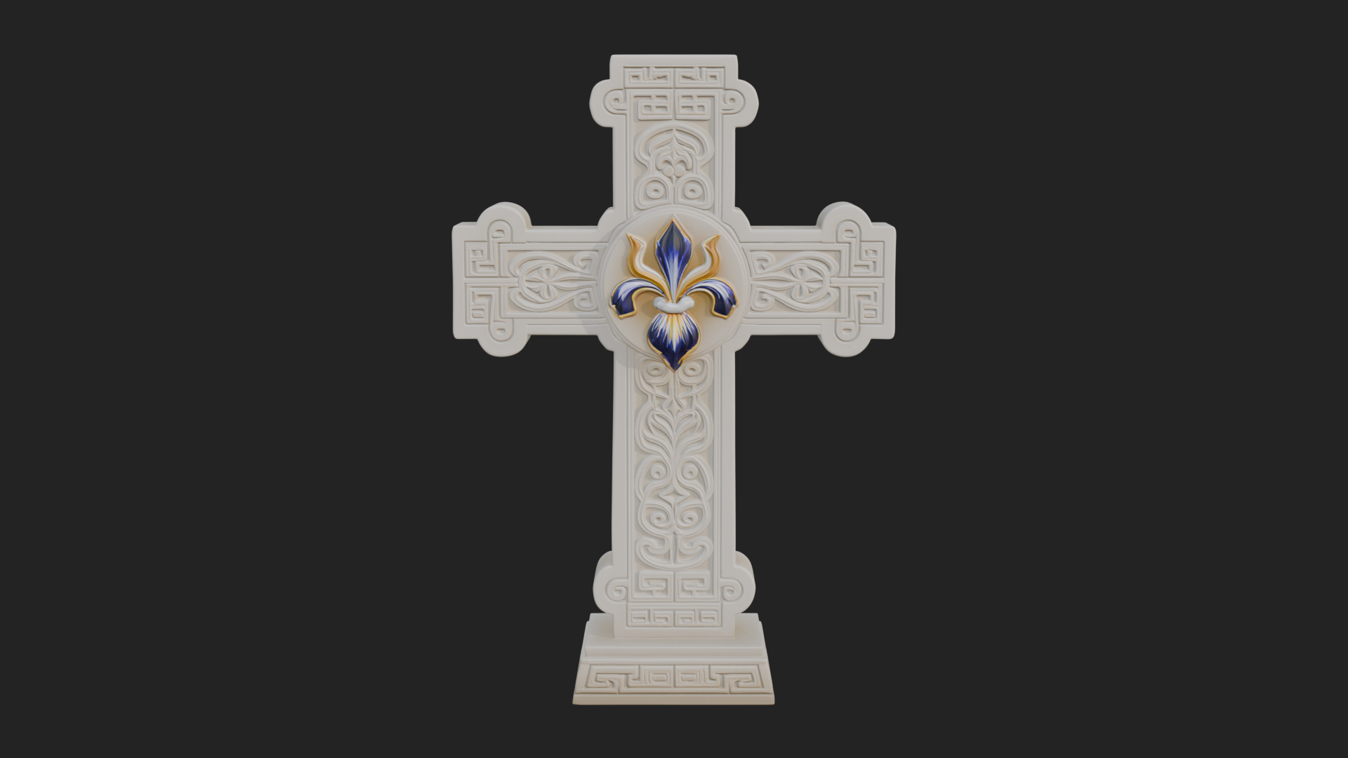 Carved Relief Wall Cross Design 546 3D Print Model 3D Model