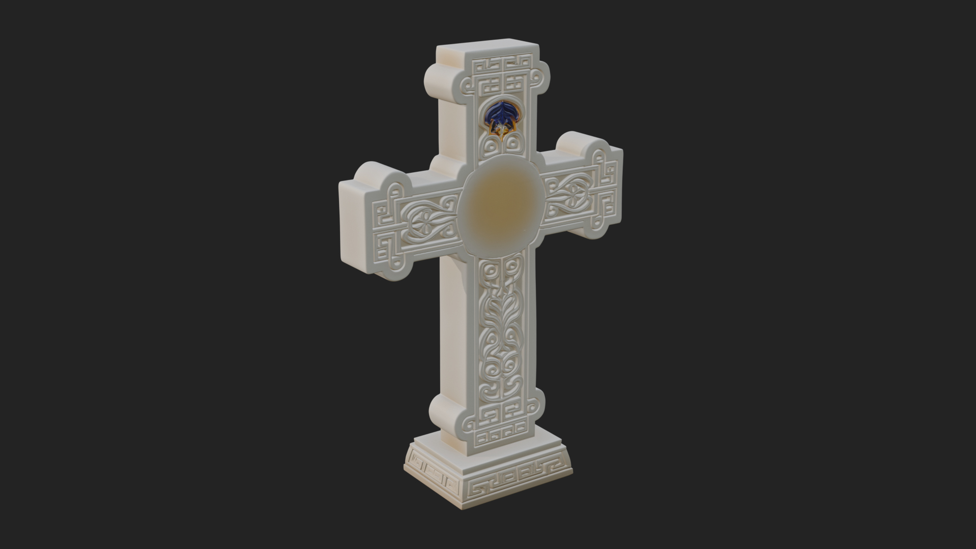 Carved Relief Wall Cross Design 546 3D Print Model 3D Model