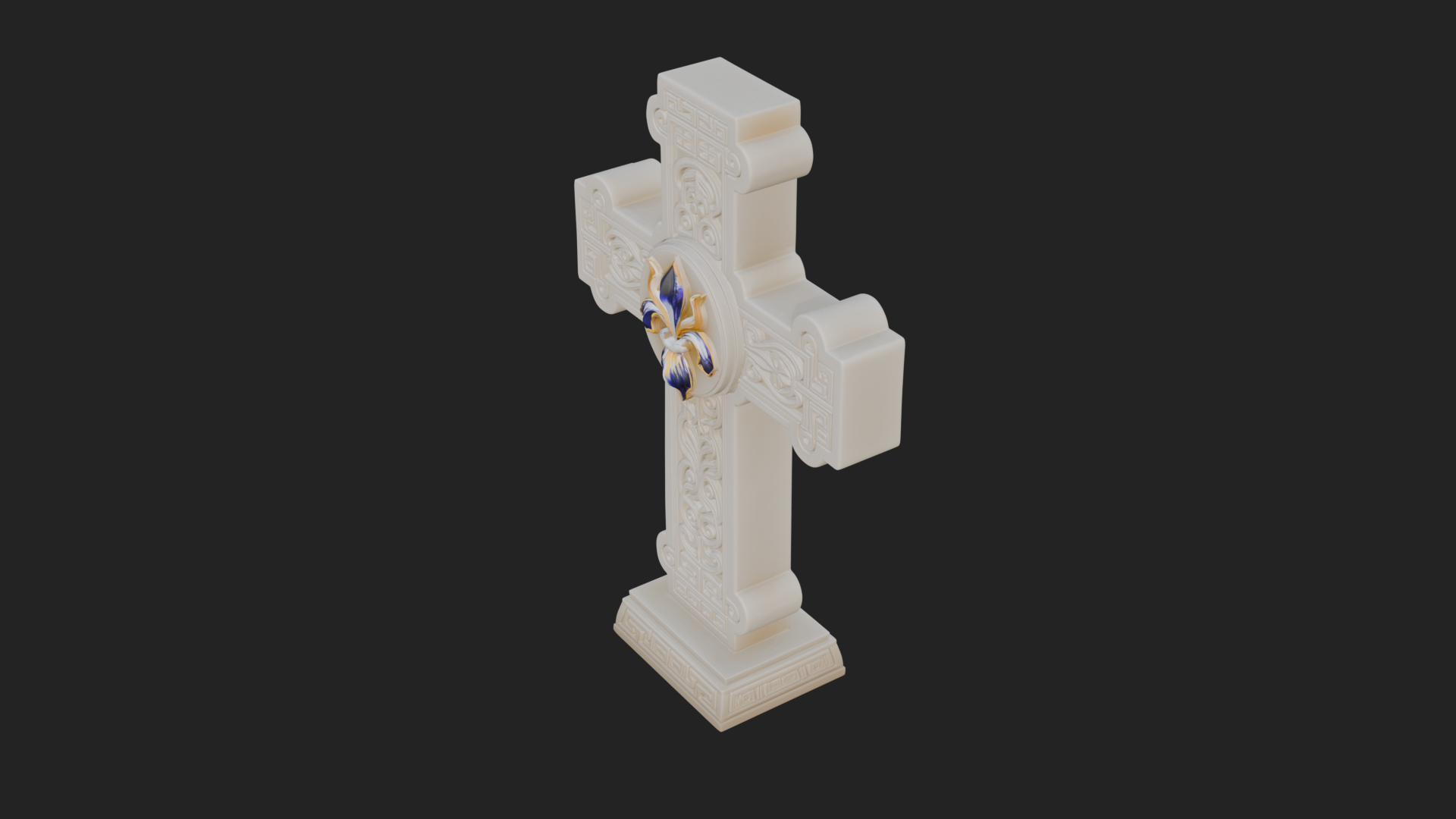 Carved Relief Wall Cross Design 546 3D Print Model 3D Model