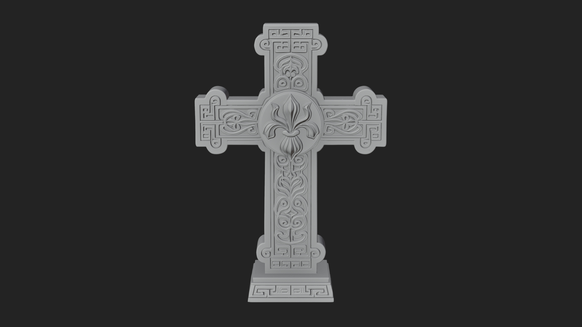 Carved Relief Wall Cross Design 546 3D Print Model 3D Model