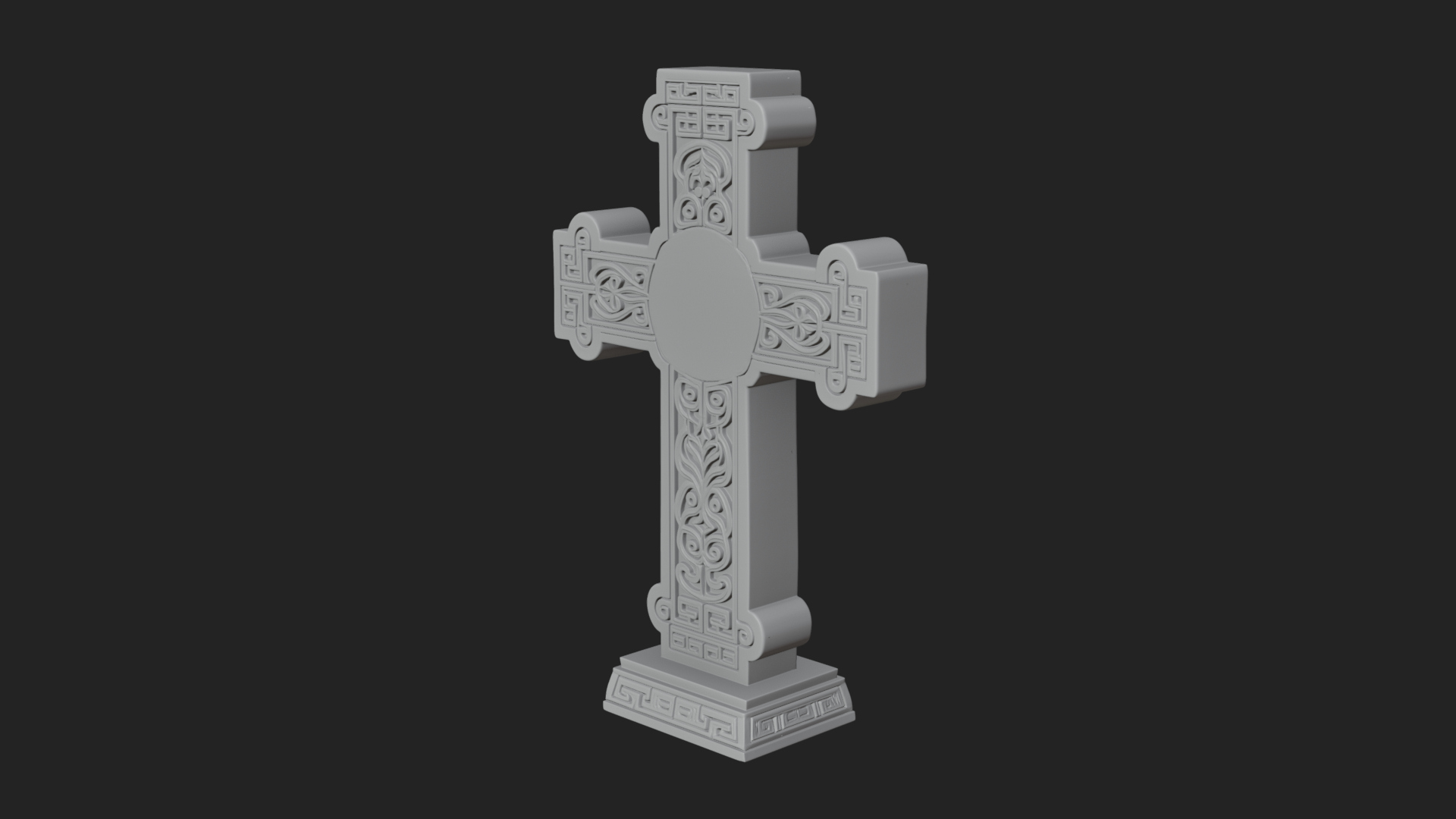 Carved Relief Wall Cross Design 546 3D Print Model 3D Model