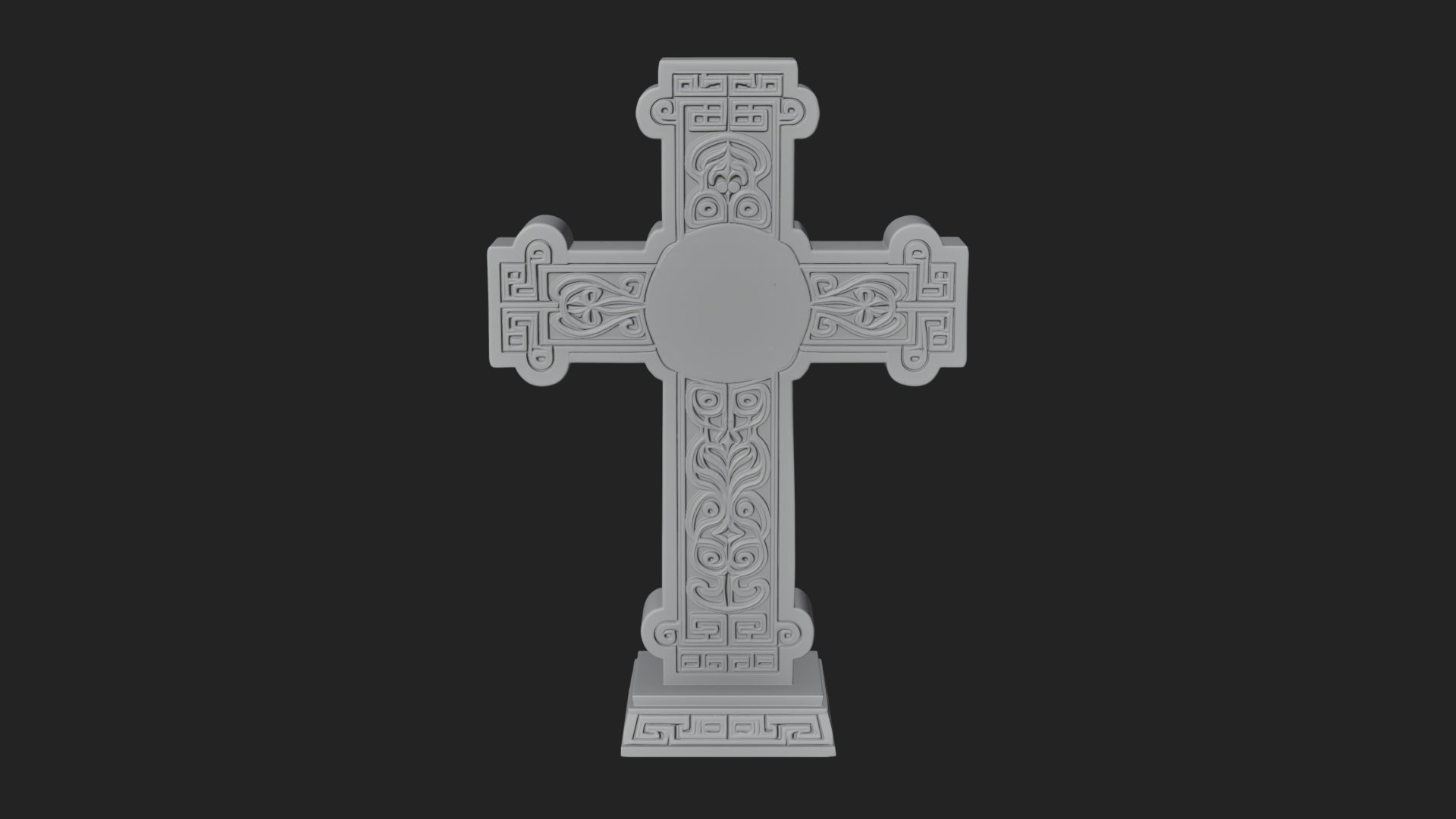 Carved Relief Wall Cross Design 546 3D Print Model 3D Model