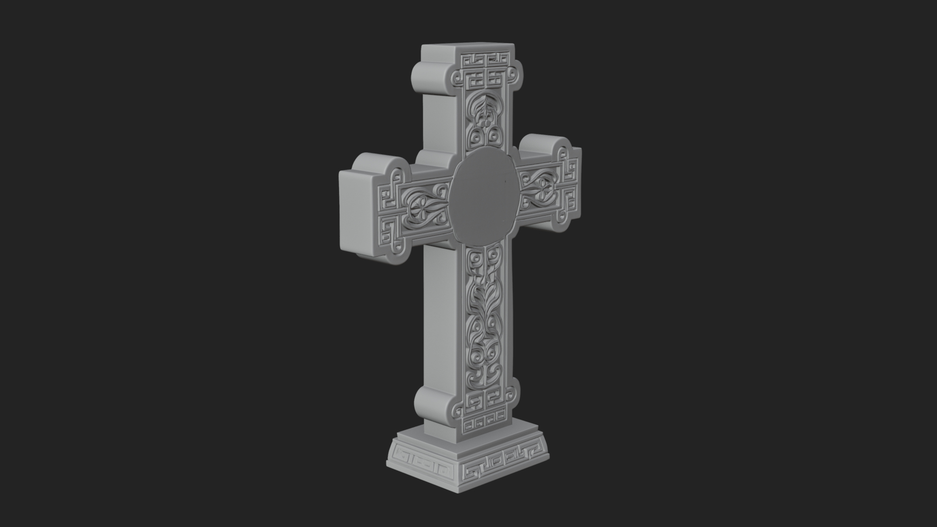 Carved Relief Wall Cross Design 546 3D Print Model 3D Model