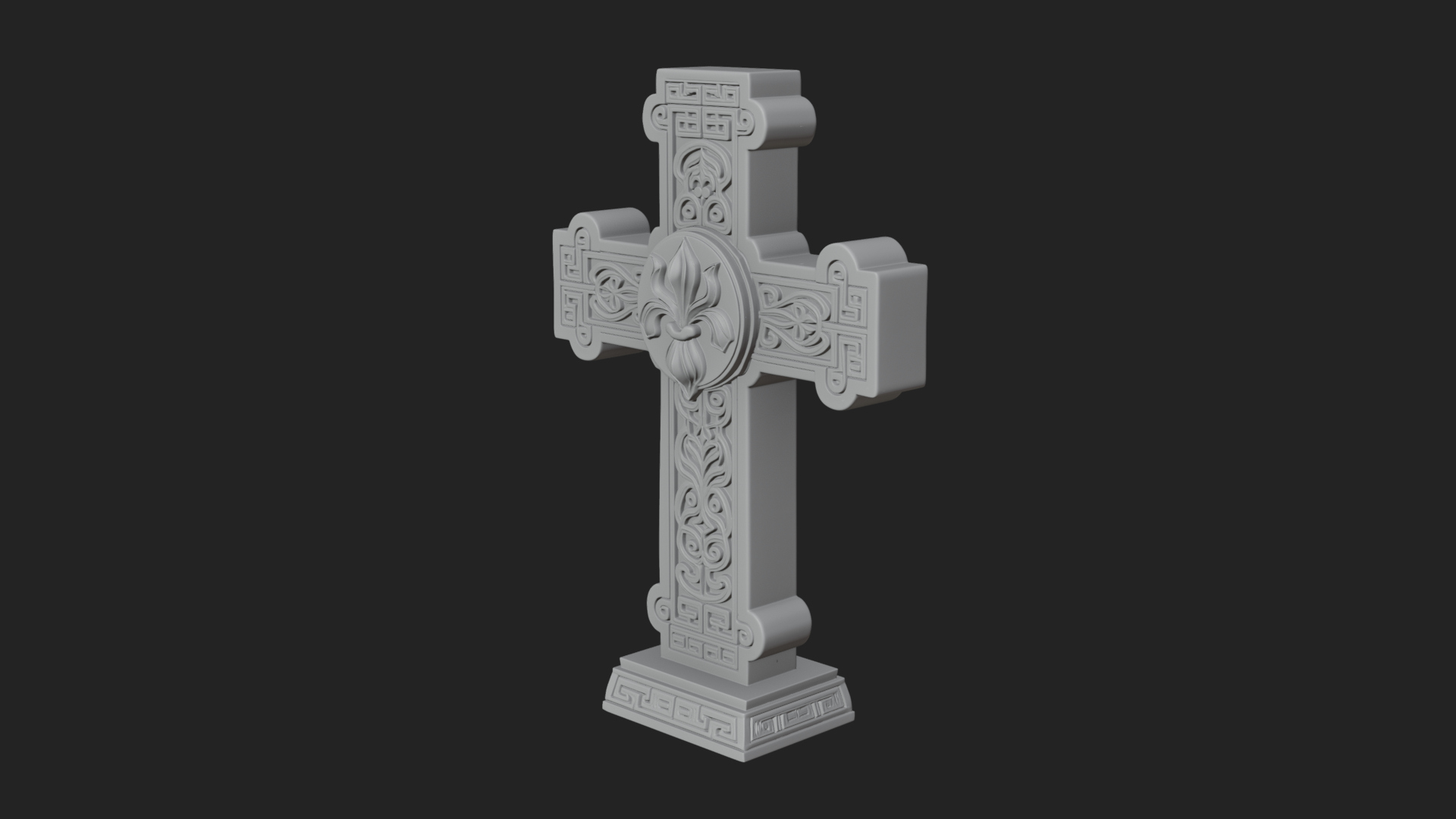 Carved Relief Wall Cross Design 546 3D Print Model 3D Model
