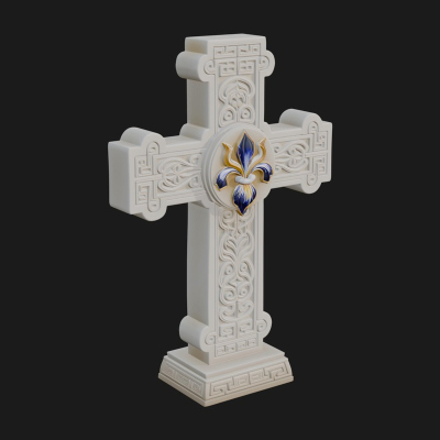 Carved Relief Wall Cross Design 546 3D Print Model