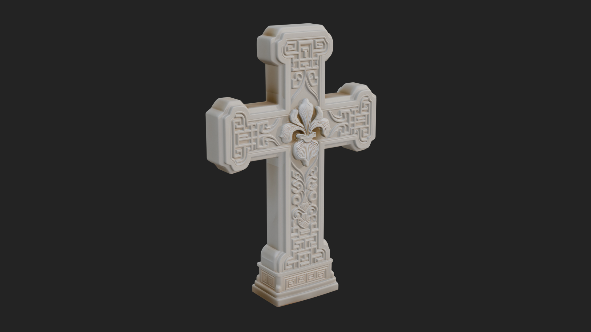 Carved Relief Wall Cross Design 547 3D Print Model 3D Model