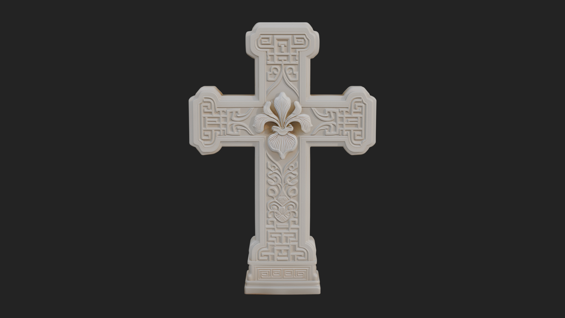 Carved Relief Wall Cross Design 547 3D Print Model 3D Model