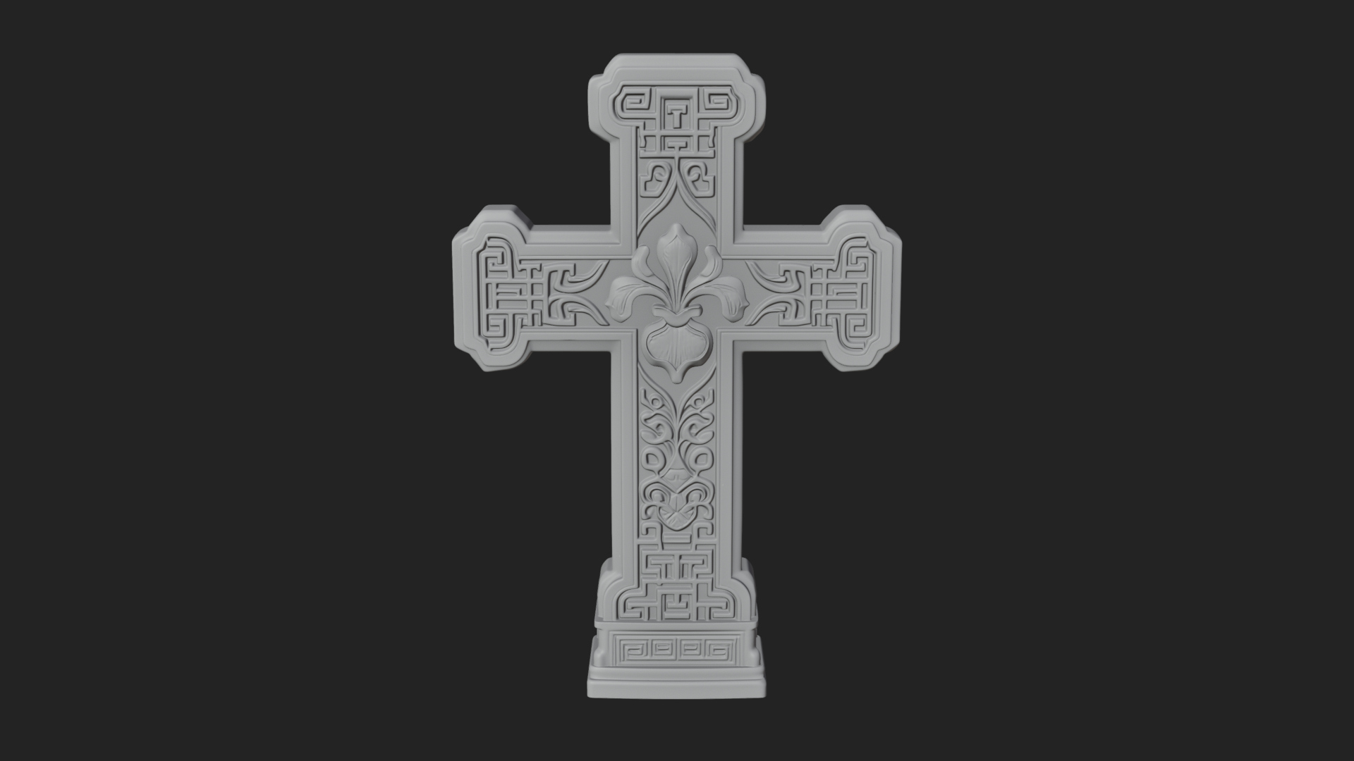 Carved Relief Wall Cross Design 547 3D Print Model 3D Model