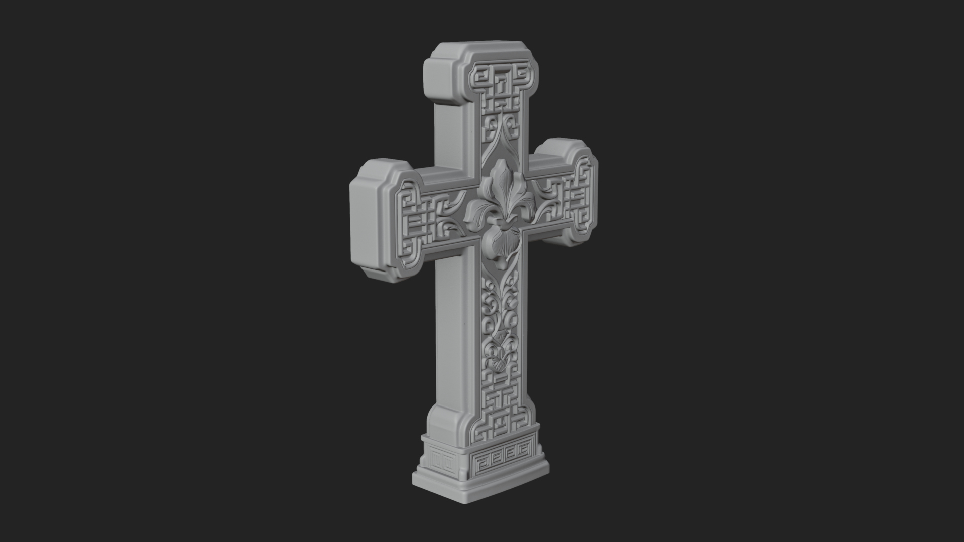 Carved Relief Wall Cross Design 547 3D Print Model 3D Model