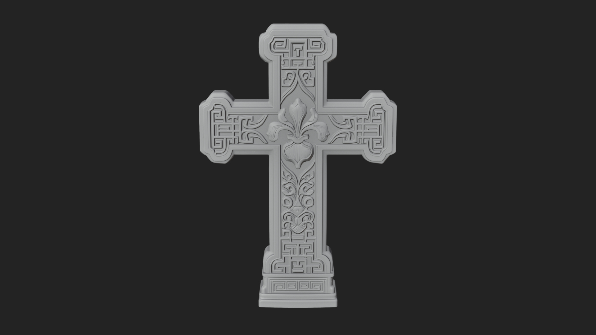 Carved Relief Wall Cross Design 547 3D Print Model 3D Model