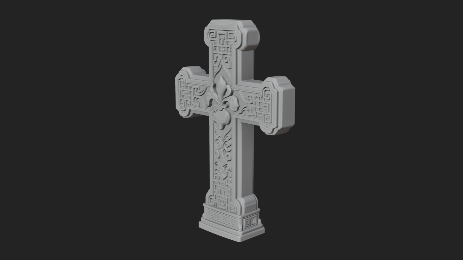 Carved Relief Wall Cross Design 547 3D Print Model 3D Model