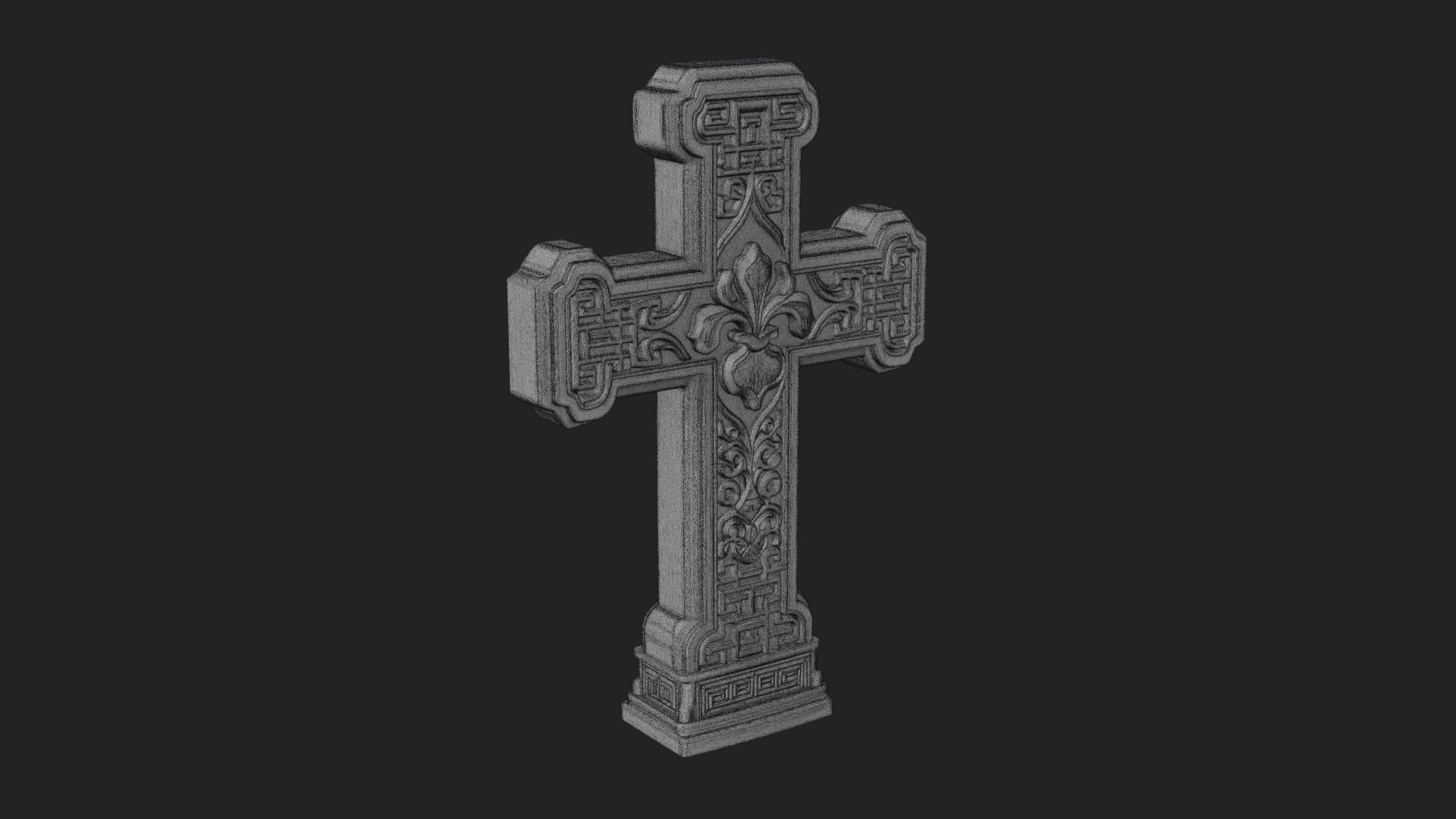 Carved Relief Wall Cross Design 547 3D Print Model 3D Model