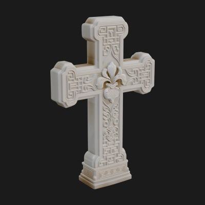 Carved Relief Wall Cross Design 547 3D Print Model